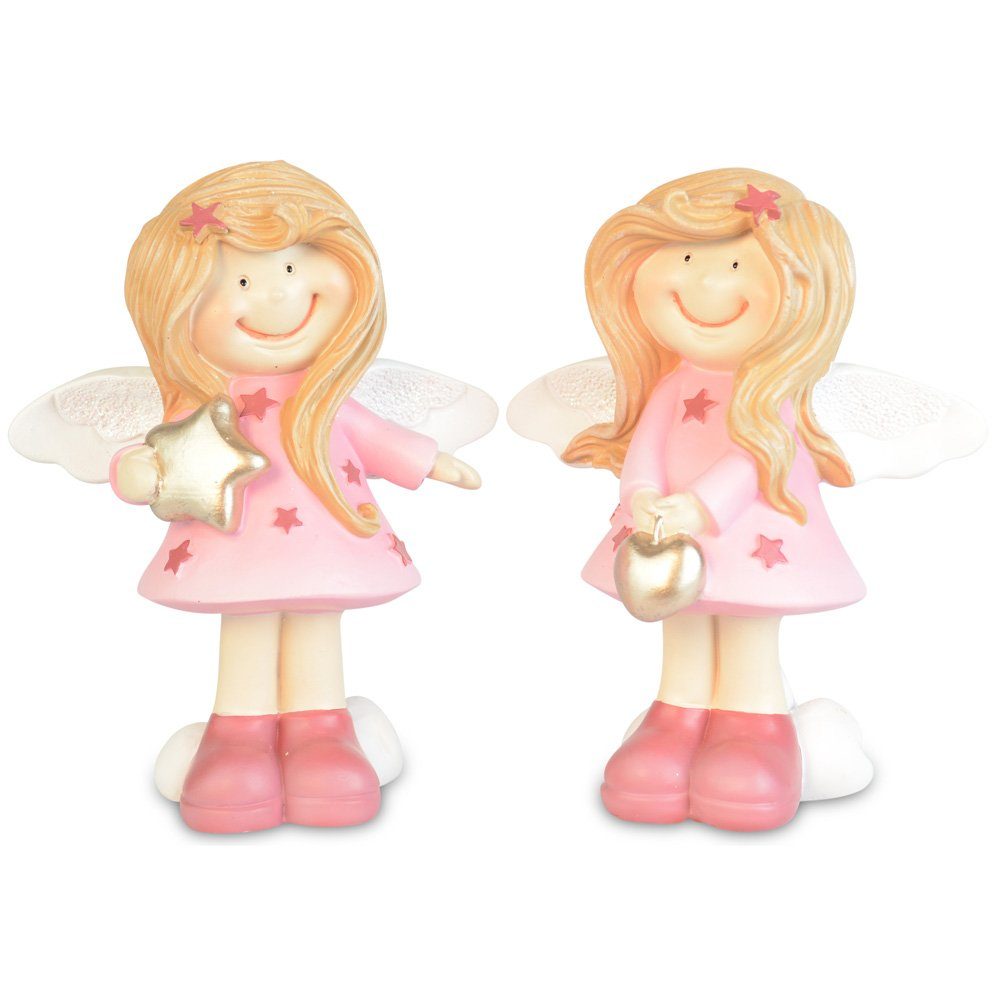 RIFFELMACHER & WEINBERGER Christbaumschmuck Dekofigur Engel 'Rosalinde' mit Herz 13 cm, 70292