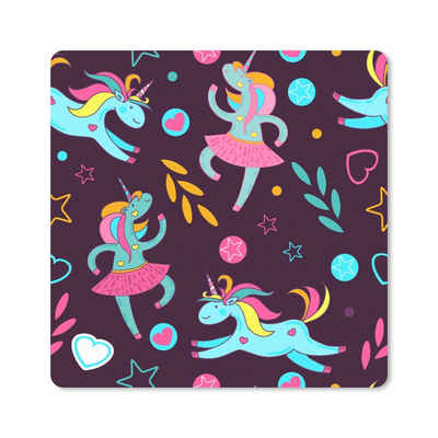 MuchoWow Gaming Mauspad Einhorn - Ballett - Schnittmuster (1-St), Gaming, Rutschfester Unterseite, Mausunterlage, 80x80 cm, XXL, Großes