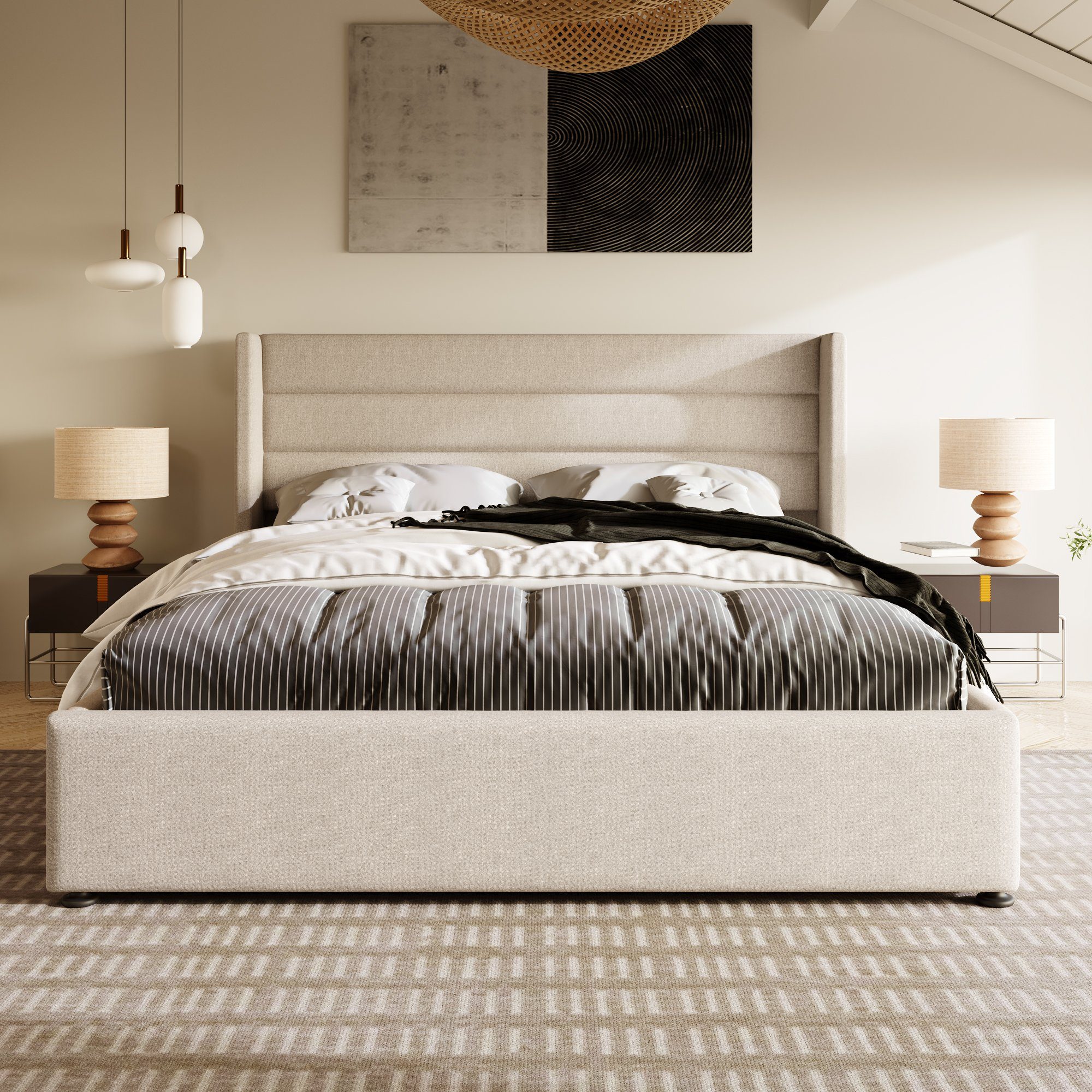 REDOM Polsterbett Stauraumbett Doppelbett (Bett Funktionsbett günstig online kaufen