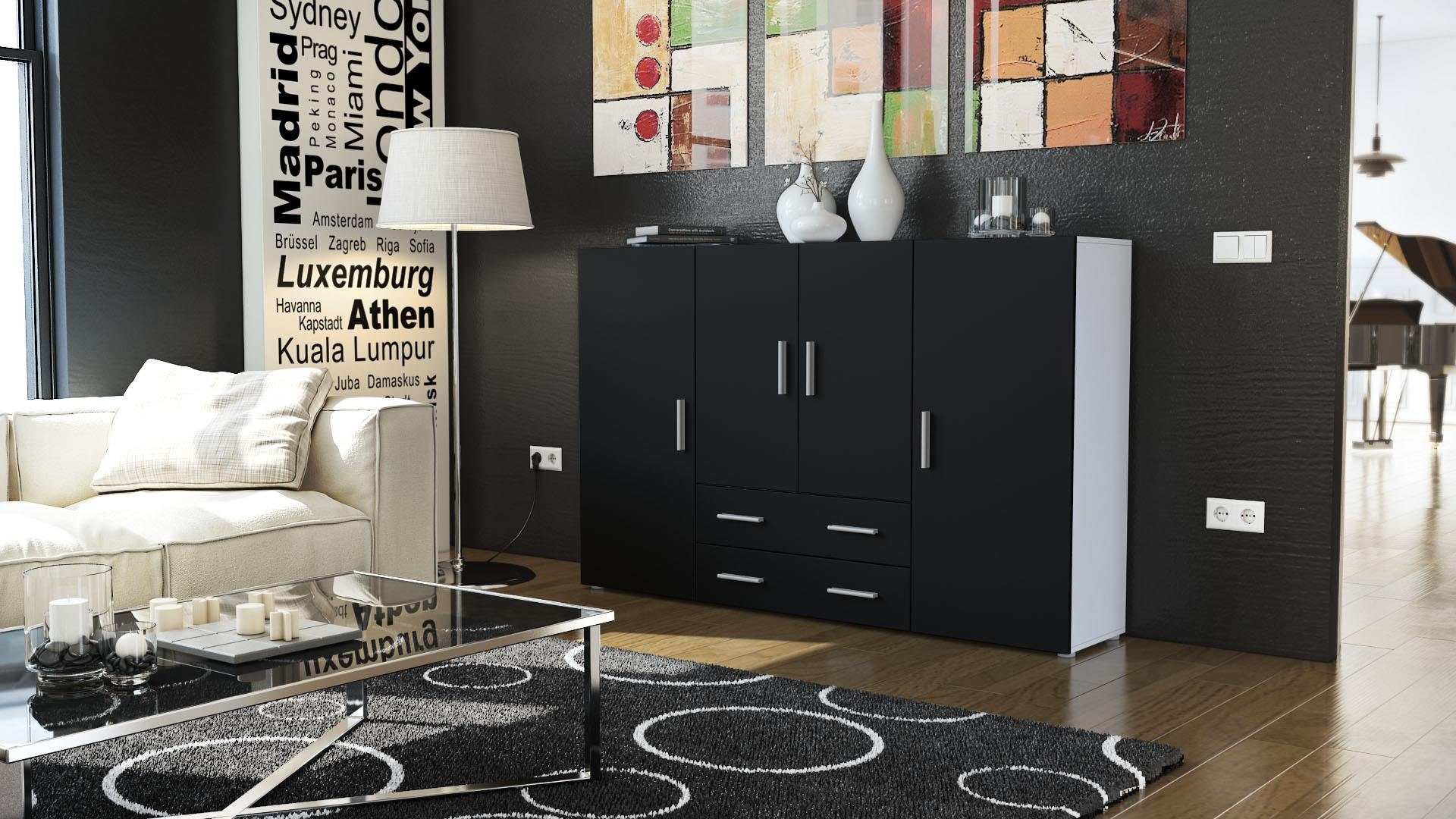 Vladon Highboard Nora (Anrichte mit 2 günstig online kaufen