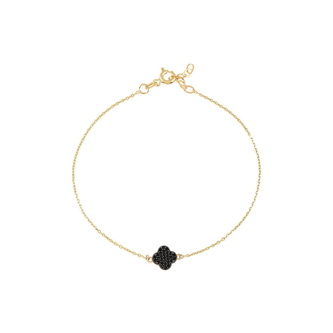 Suzan Gold Charm-Armband Noirleaf Fine – 375er Echtgoldarmband mit schwarze günstig online kaufen