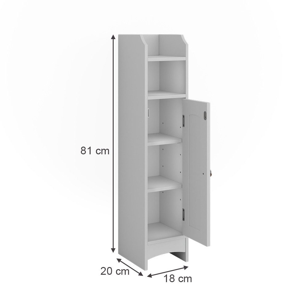 Vicco Midischrank Bianco, Weiß, 18 x 81 cm mit 5 Fächern günstig online kaufen