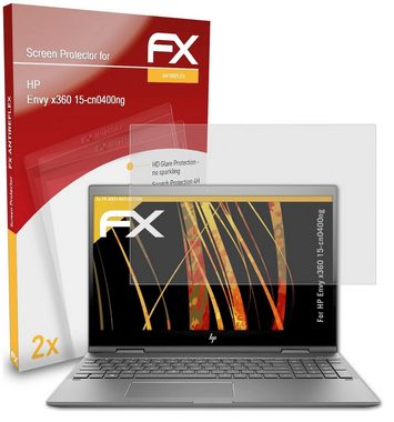atFoliX Schutzfolie für HP Envy x360 15-cn0400ng, (2 Folien), Entspiegelnd und stoßdämpfend