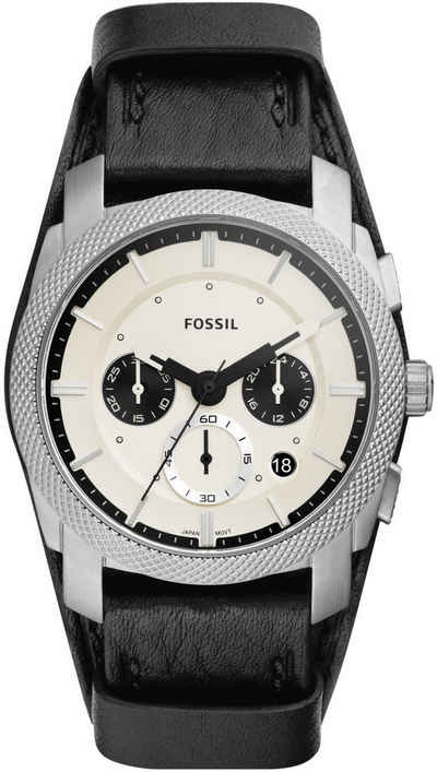 Fossil Chronograph Machine, FS5921, Quarzuhr, Armbanduhr, Herrenuhr, Stoppfunktion, Datum, nachhaltig