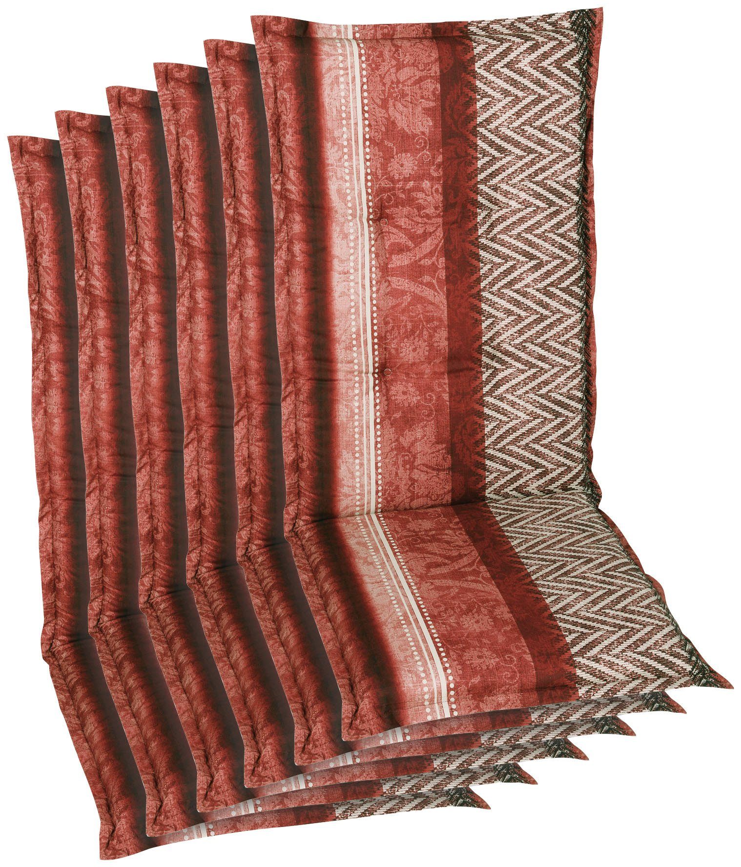 GO-DE Hochlehnerauflage, (Set, 6 St), 120x50 cm