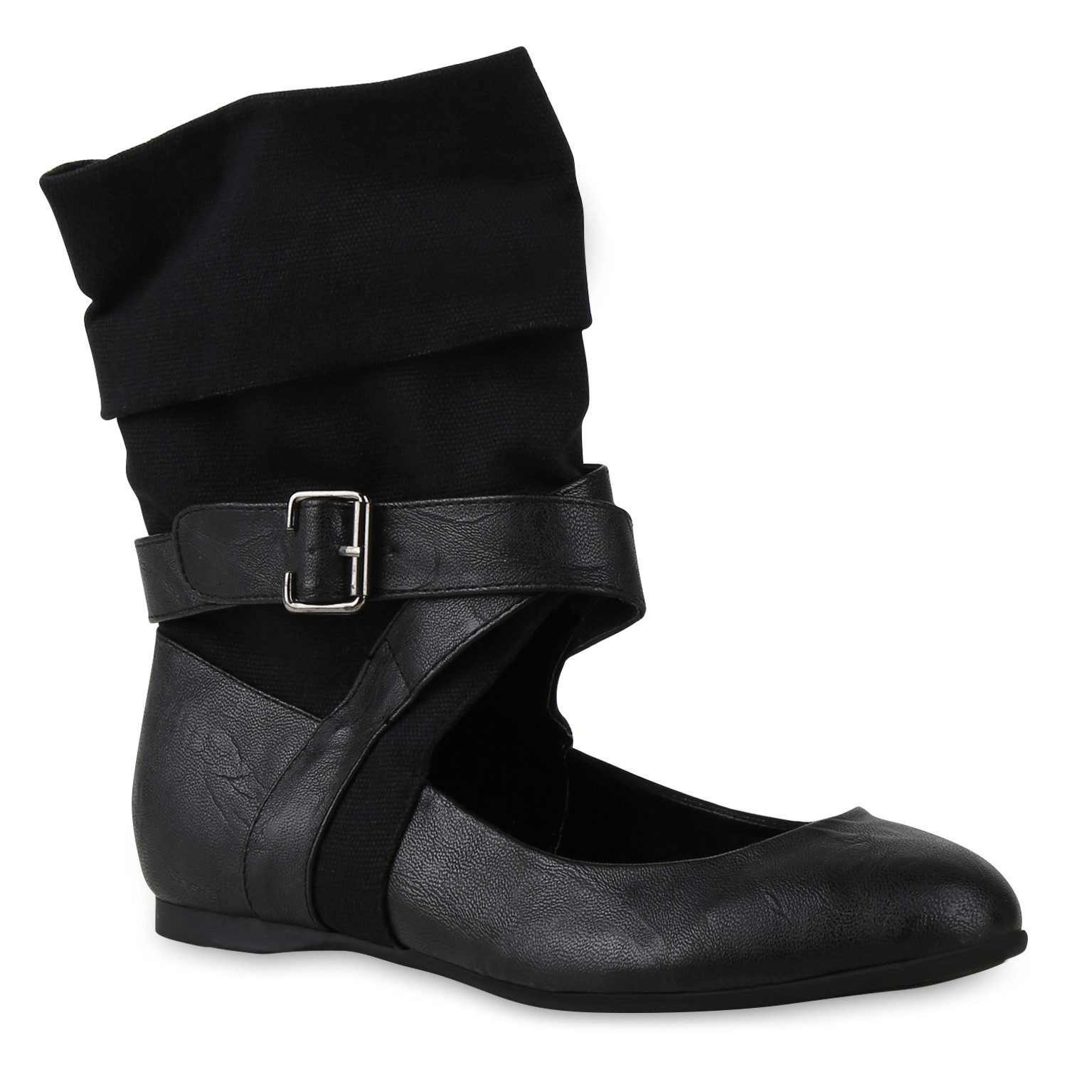 VAN HILL 816489 Schlupfboots Damen Schlupfstiefeletten Olivia - Trendy Stiefeletten mit Stulpen