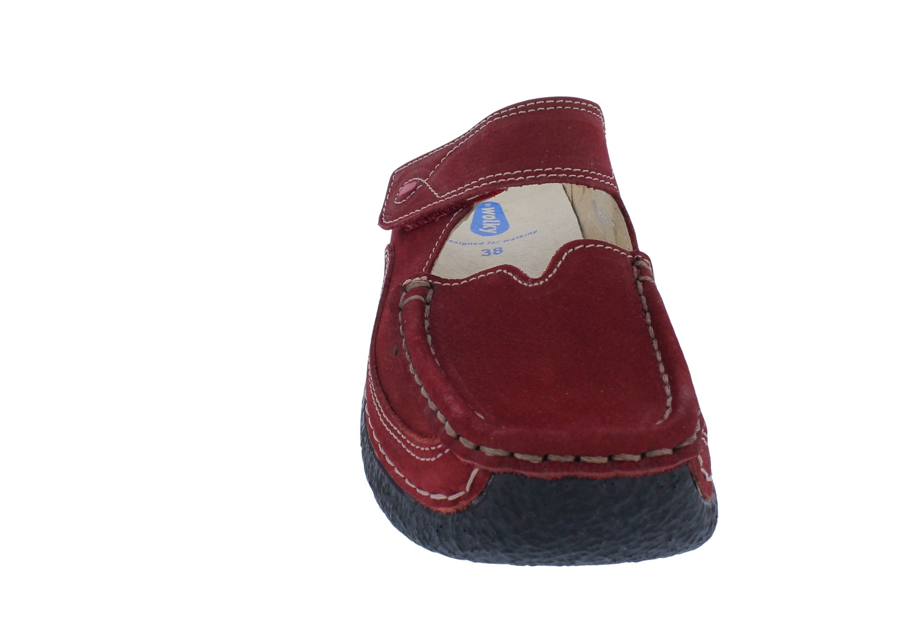 WOLKY Wolky Clog Roll Slipper 0622713-553, Nubukleder, Rot, Fußbett zum Wech Clog