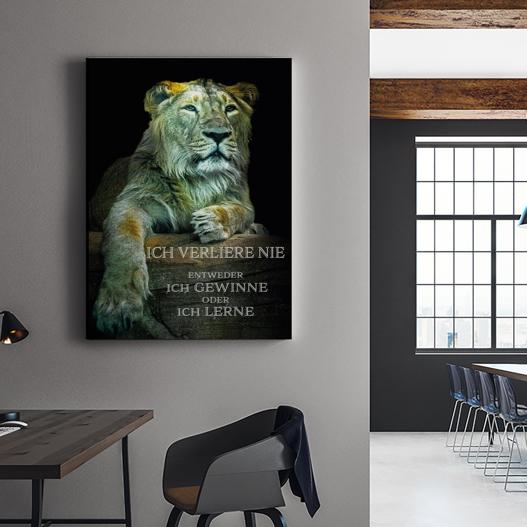 ArtMind XXL-Wandbild Ich Gewinne oder Lerne, Premium Wandbilder als Poster