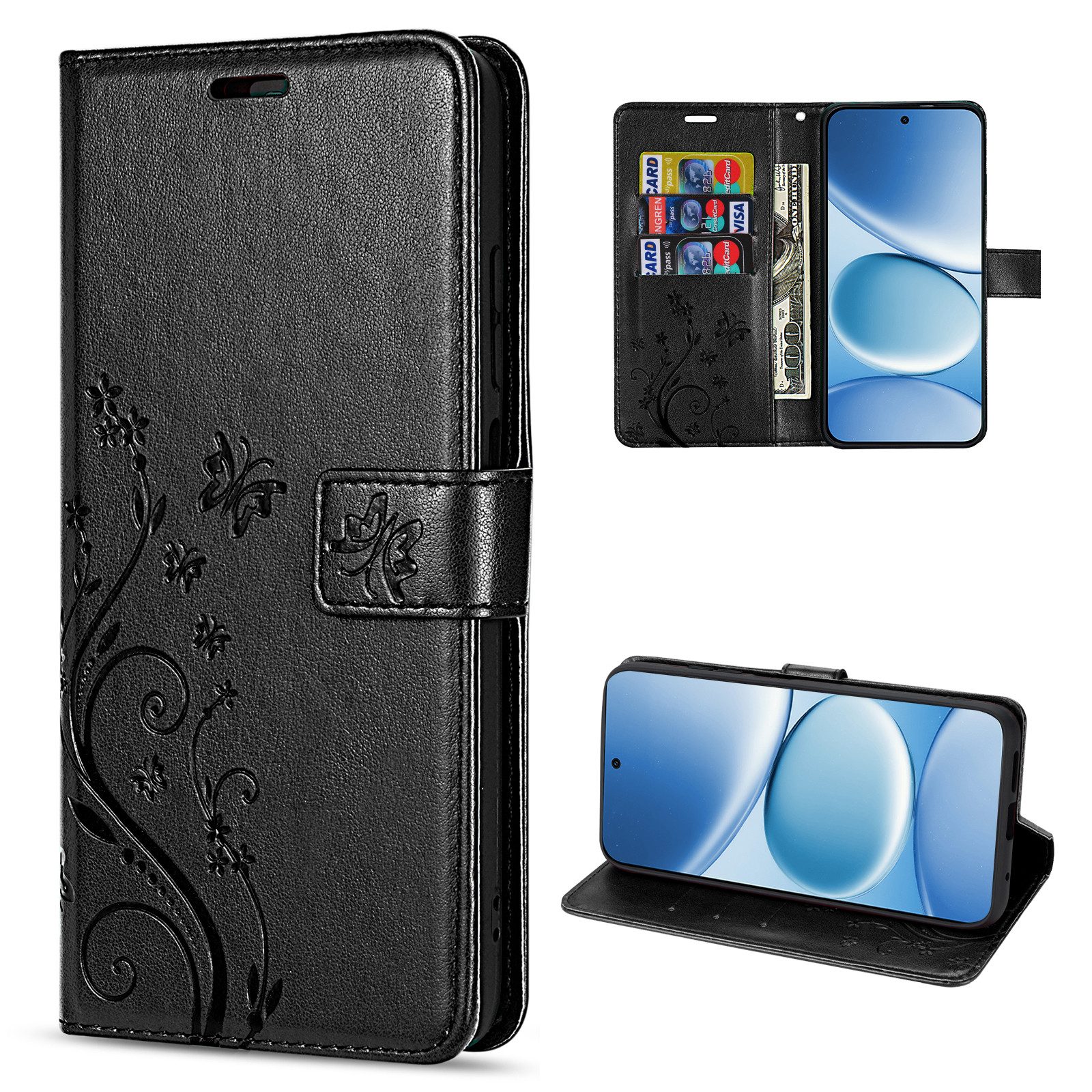 betterfon Handyhülle für Xiaomi Redmi Note 15 Pro+ Hülle Wallet Case Flip Cover, Bookstyle-Hülle: Magnetverschluss 3 Kartenfächer & Standfunktion