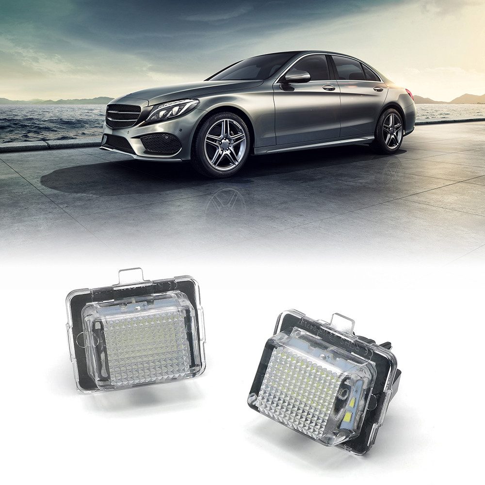 Hikity LED Laterne 2X LED Kennzeichenbeleuchtung Für Mercedes W204 S204 C-Klasse 203 W221, Für Mercedes W204 S204 C-Klasse 203 W221 W212