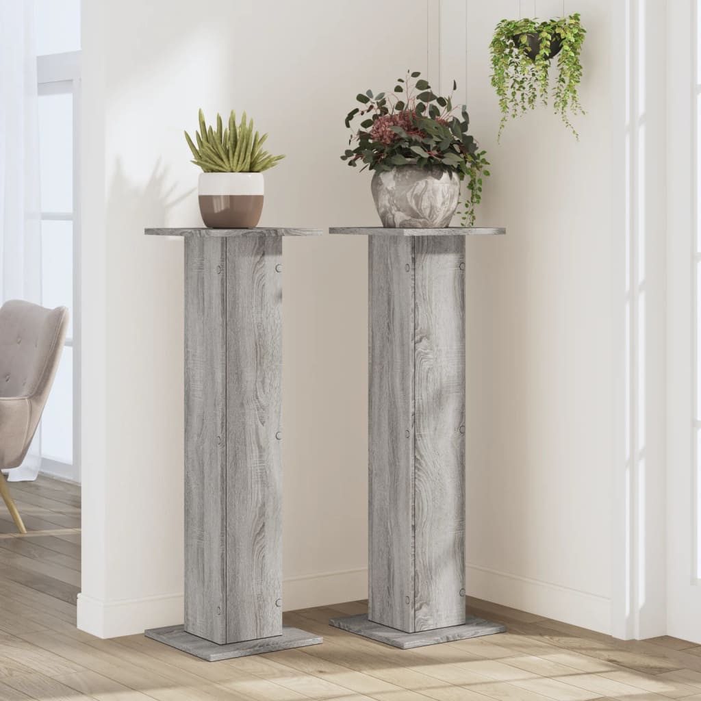 vidaXL Blumenständer Pflanzenständer 2 Stk. Grau günstig online kaufen