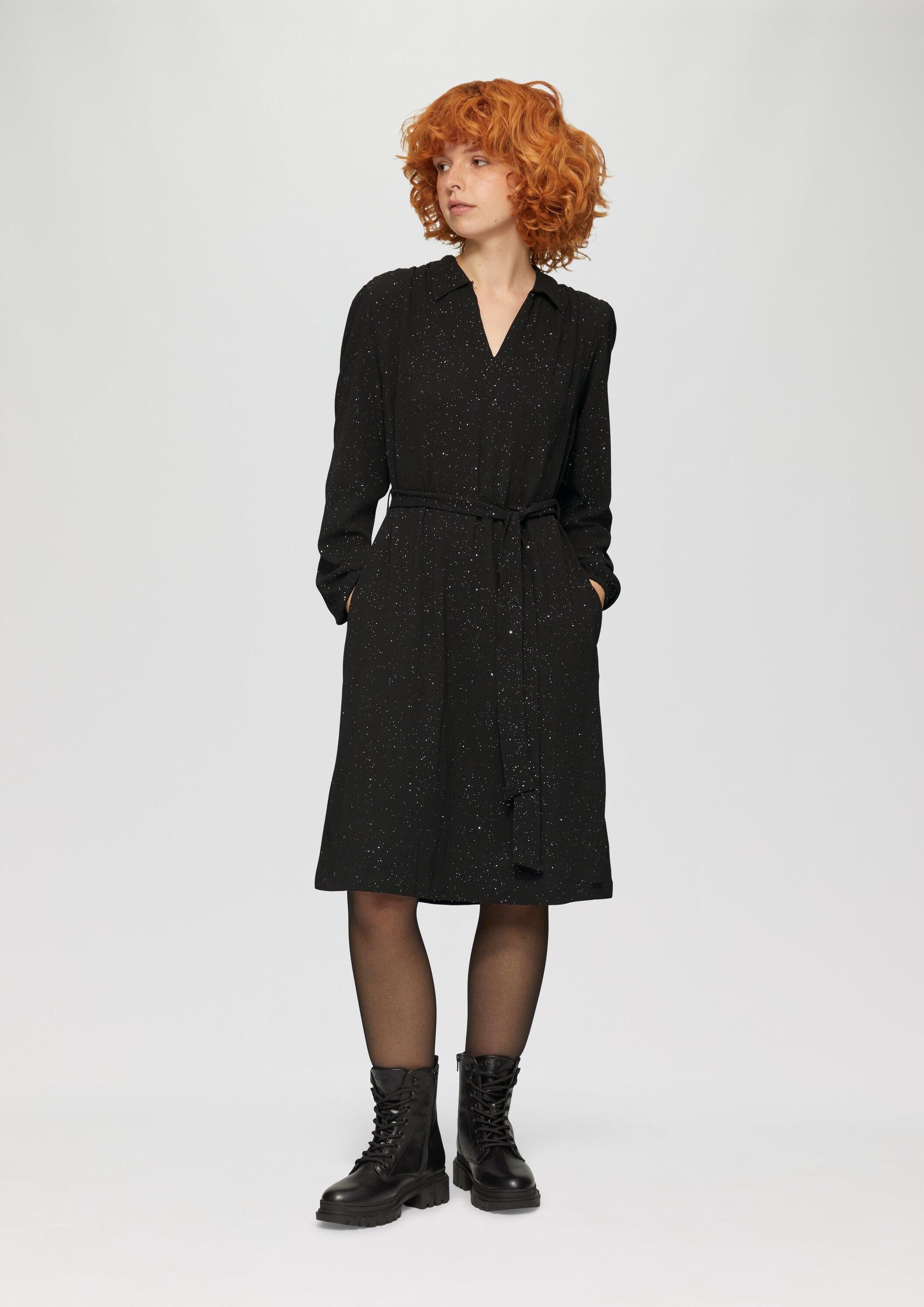 QS Minikleid Kleid Glitzerkleid mit Gürtel und Eingrifftaschen günstig online kaufen