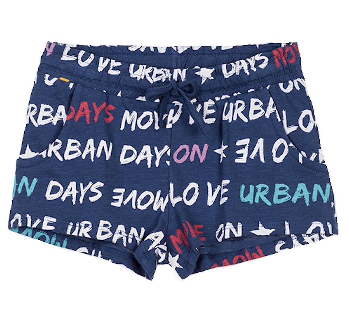 LOSAN Shorts Losan Mädchen Shorts kurze Hose Schrift marine blau Graphics (1-tlg)