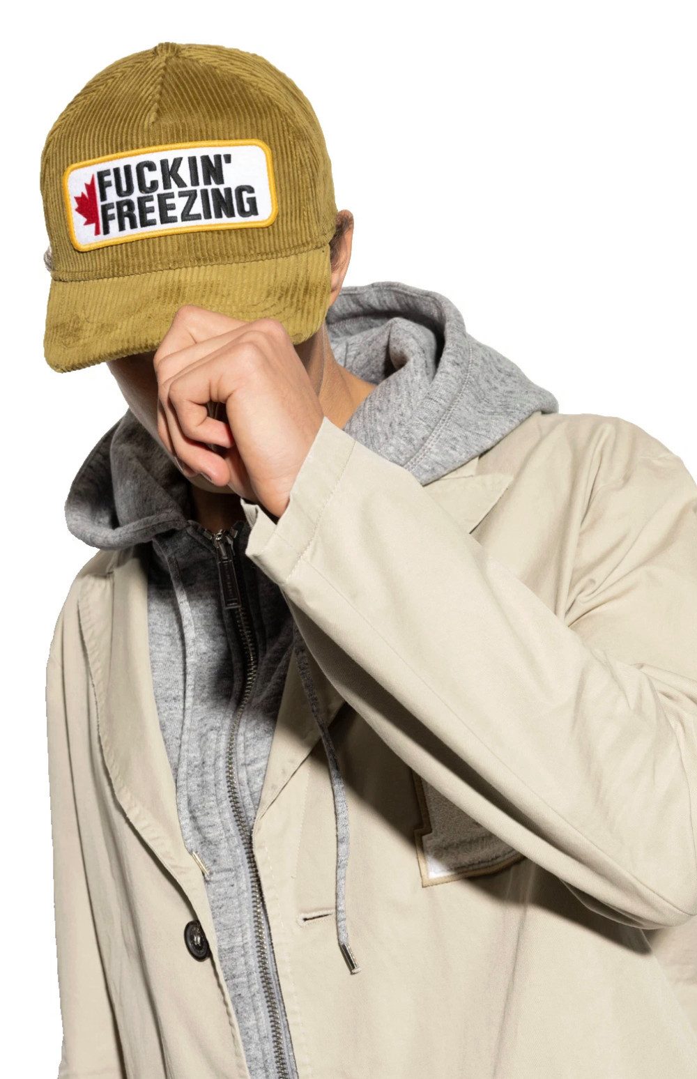 Dsquared2 Baseball Cap Basecap Fu*kin’Freezing Cap Icon Mütze Basebalkappe Hochwertiges Cordmaterial mit markanter Struktur
