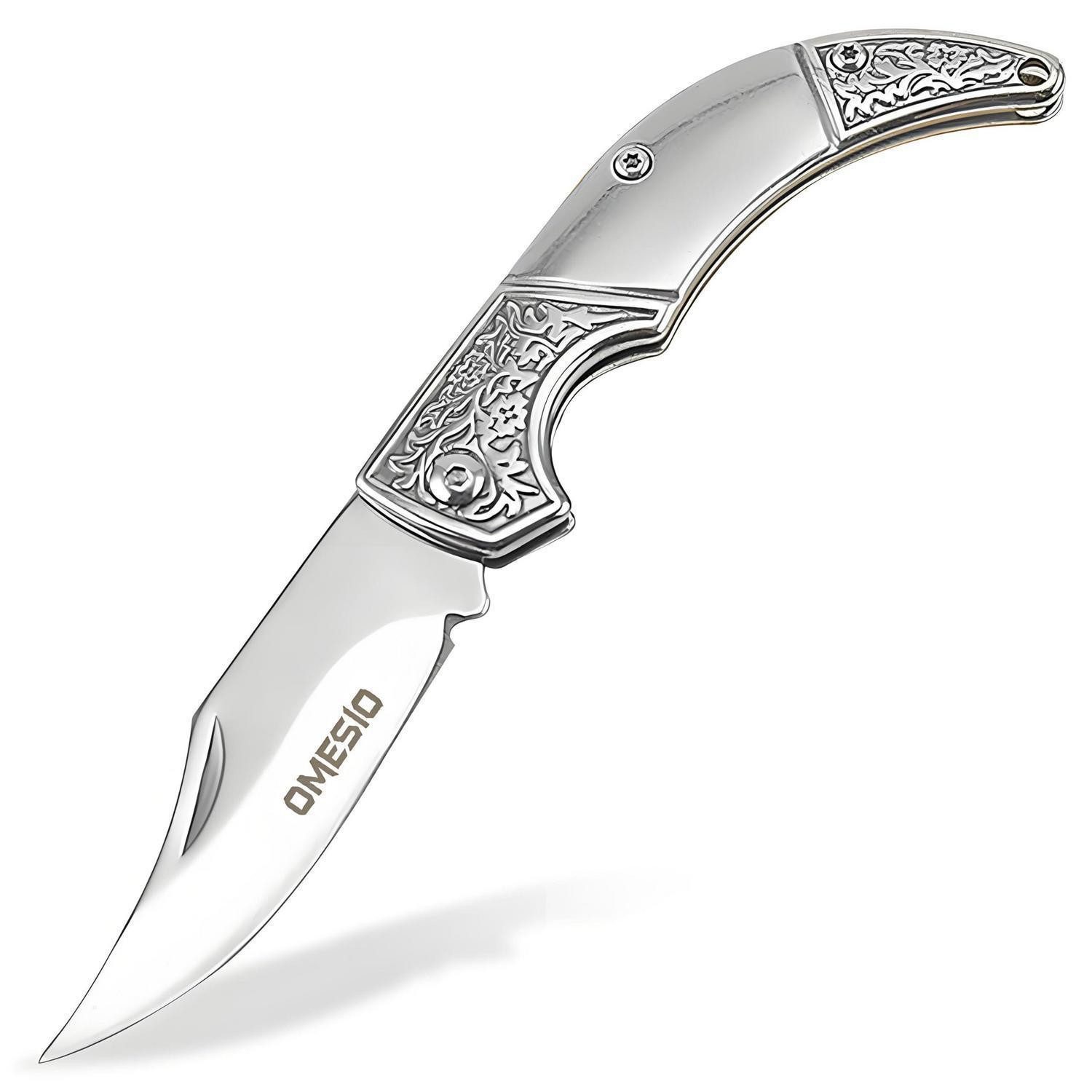LuxusKollektion Taschenmesser Mini Klappmesser Zweihand 8,5cm Silber, (1 St)
