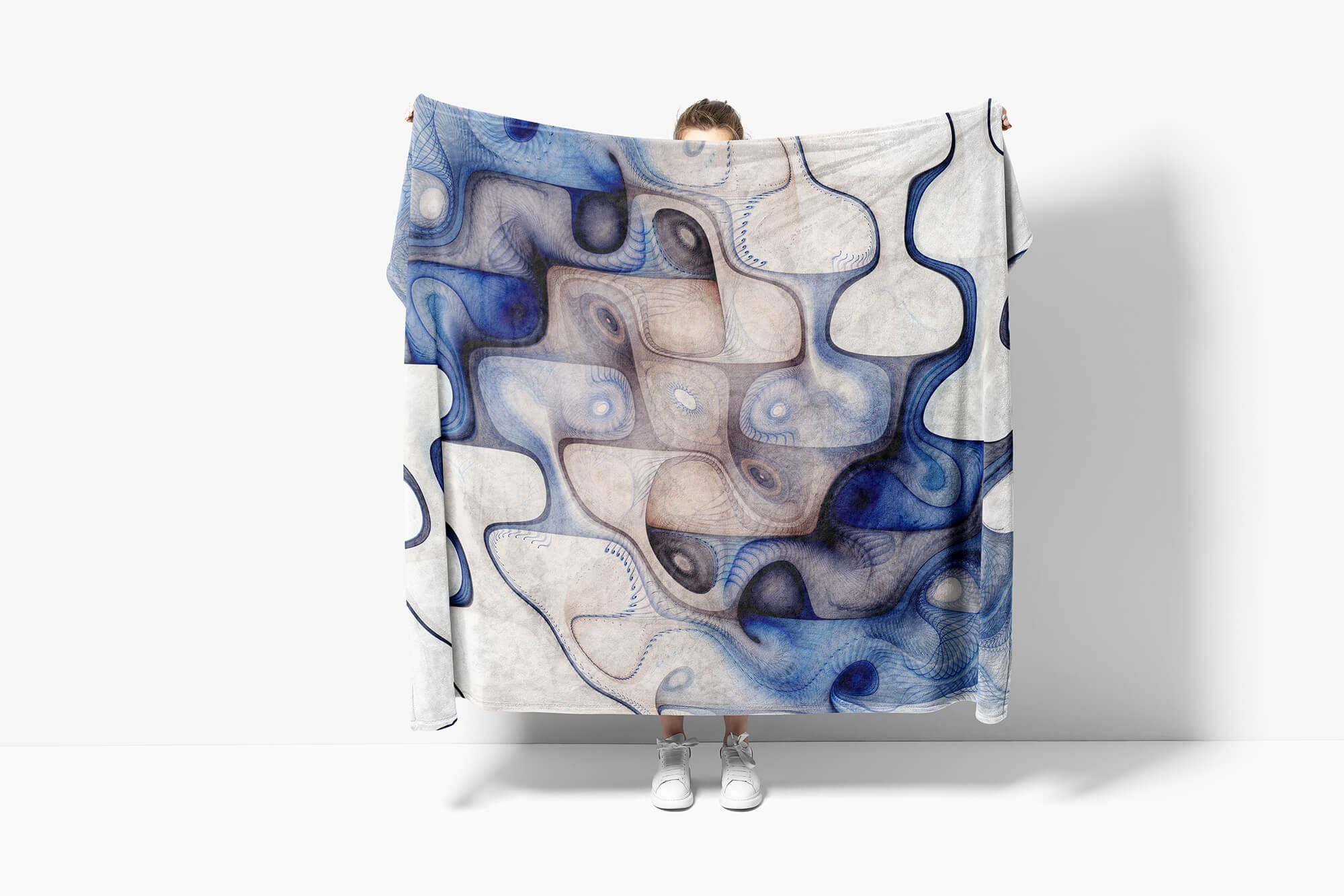 Sinus Art Abstrakte A, Handtuch Muster Kunstvoll (1-St), Handtuch Handtücher Baumwolle-Polyester-Mix Kuscheldecke mit Fotomotiv Saunatuch Strandhandtuch