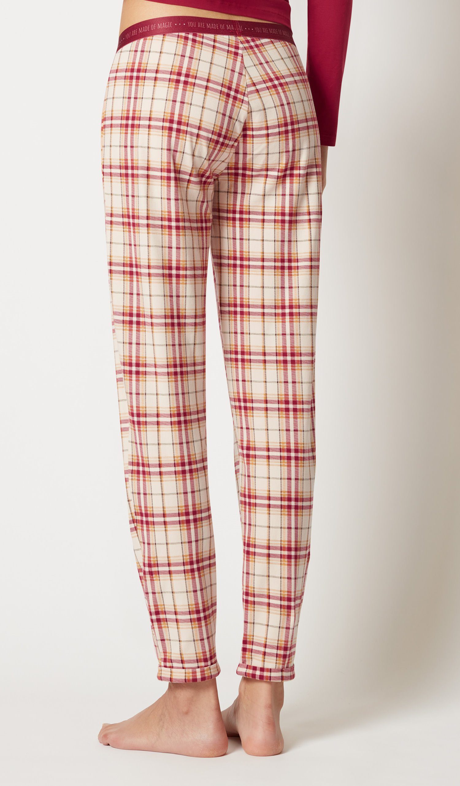 Skiny Pyjamahose Damen Schlafanzughose kariert Design (1-tlg) Modisches