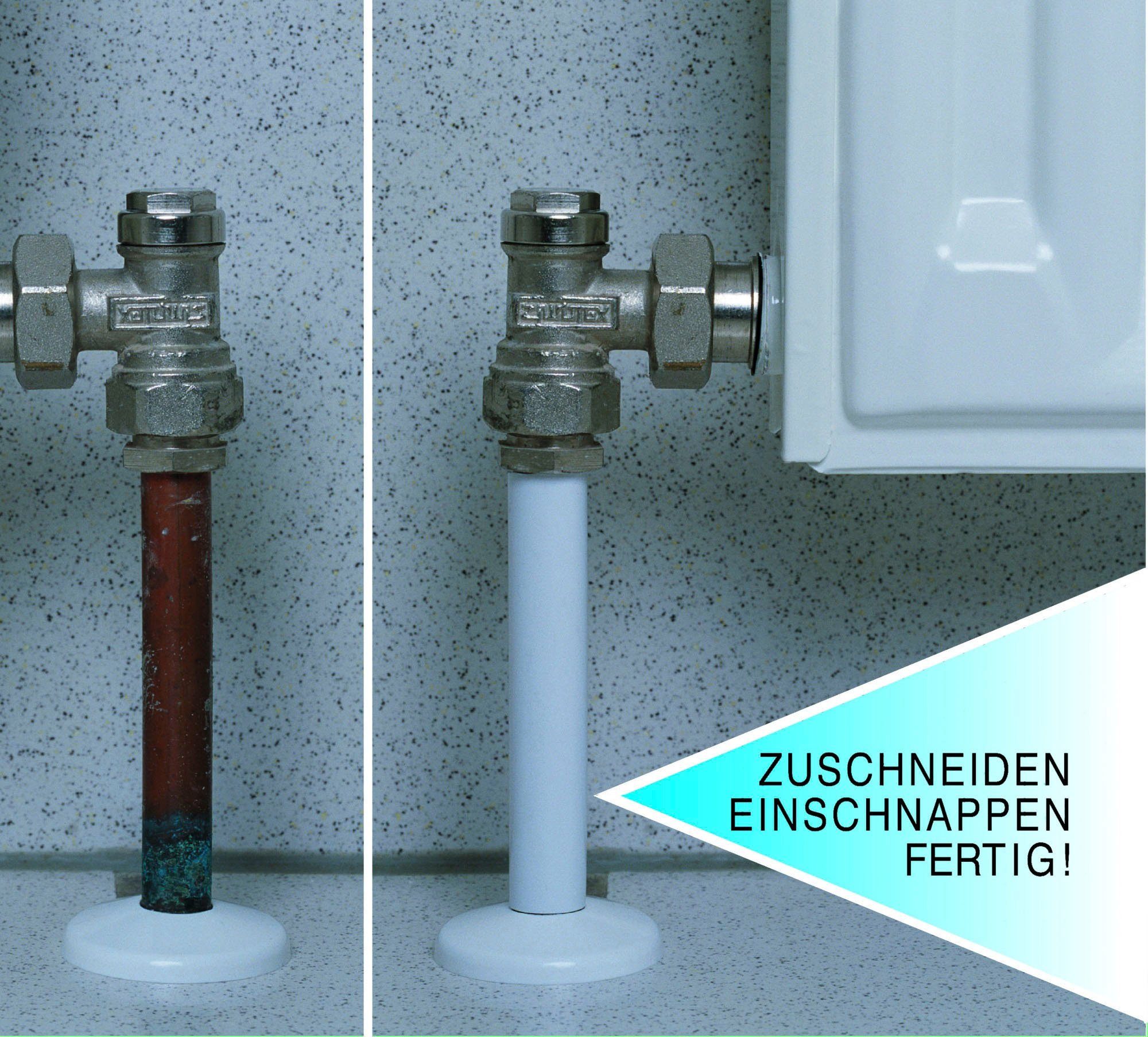 Ximax Heizungsverkleidung Schnappfix, Zubehör für Rohre ab einem Durchmesser von 15 mm bis 18 mm, 3-Fach, verschönert, dekoriert und schützt Heizkörperrohre