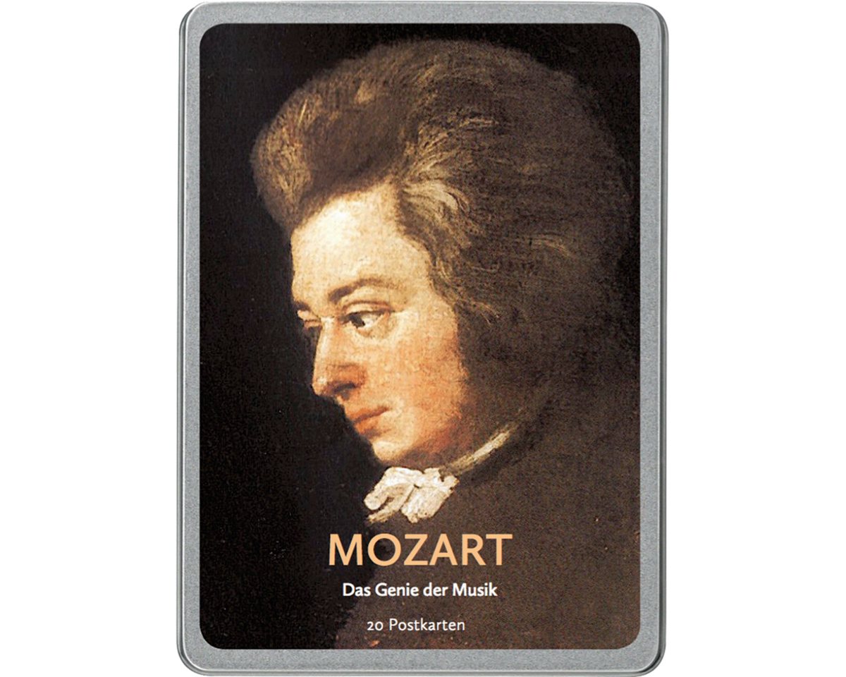 Thumbnail - Postkarte Mozart: Das Genie der Musik, 20 Postkarten gedruckt auf Apfelpapier