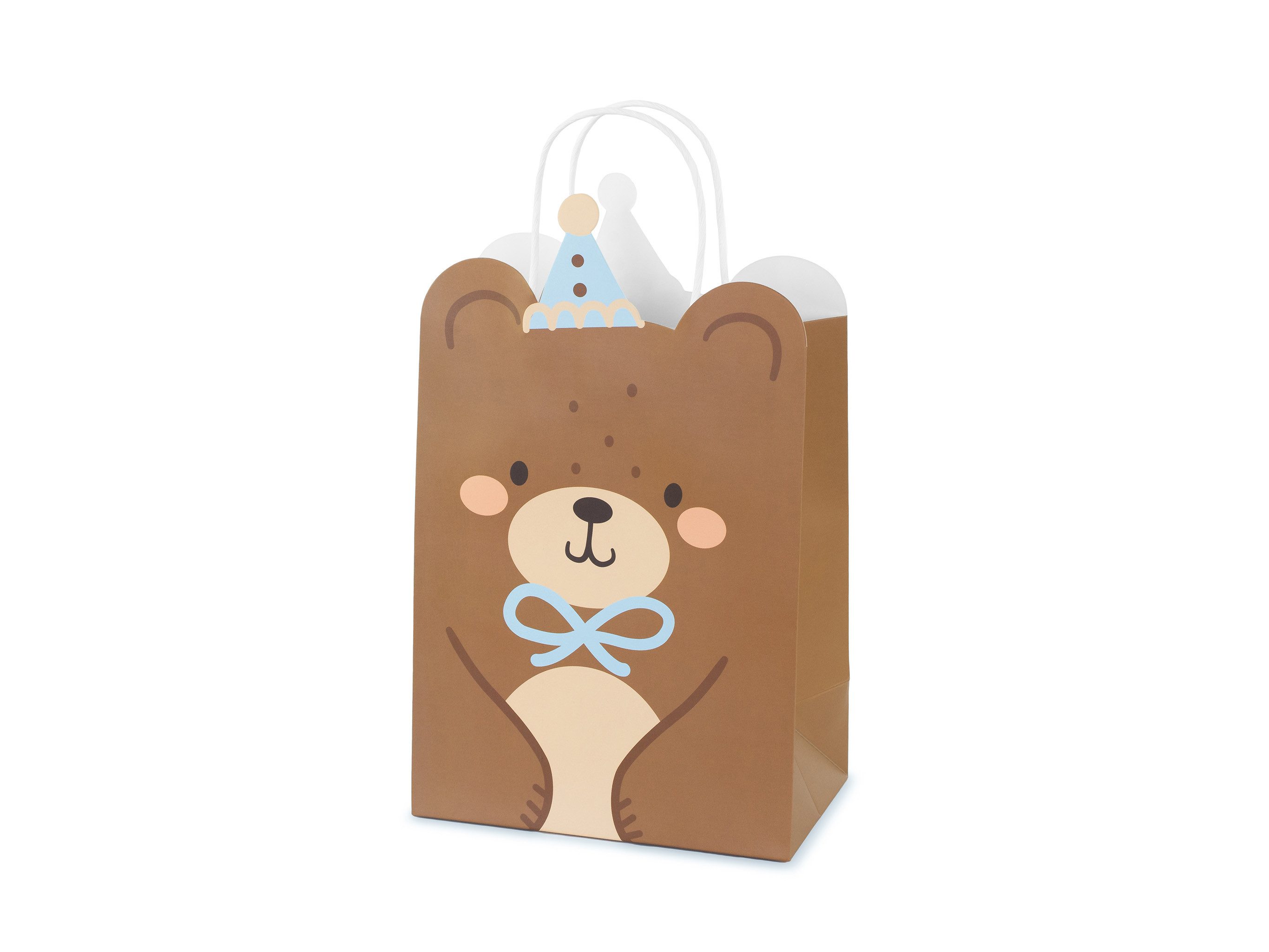 partydeco Papierdekoration, Geschenktüte Bär mit Henkel 18x10x29cm Braun / günstig online kaufen