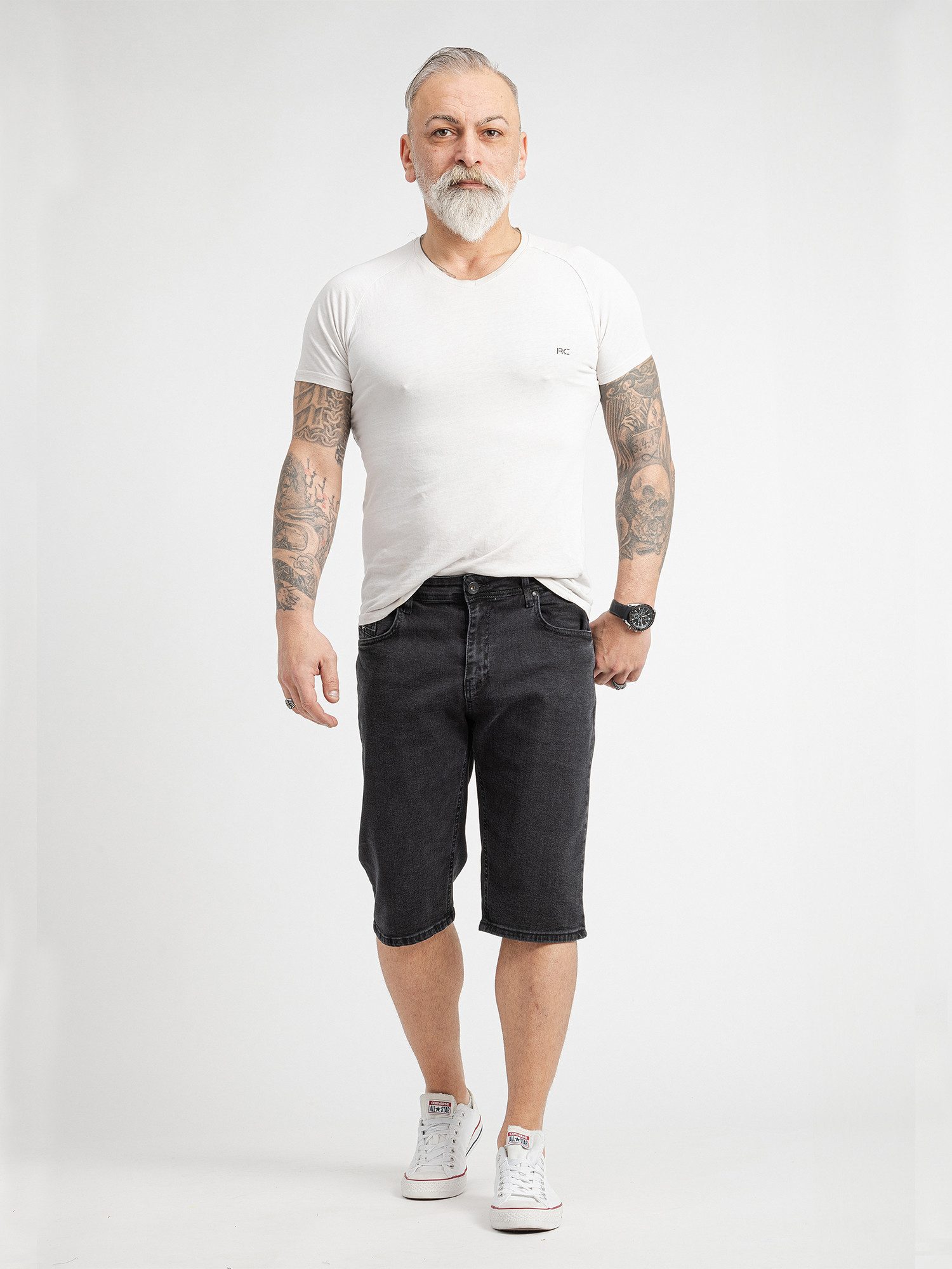 Rock Creek Bermudas Herren Shorts Jeansshorts Denim Dunkelgrau RC-2432