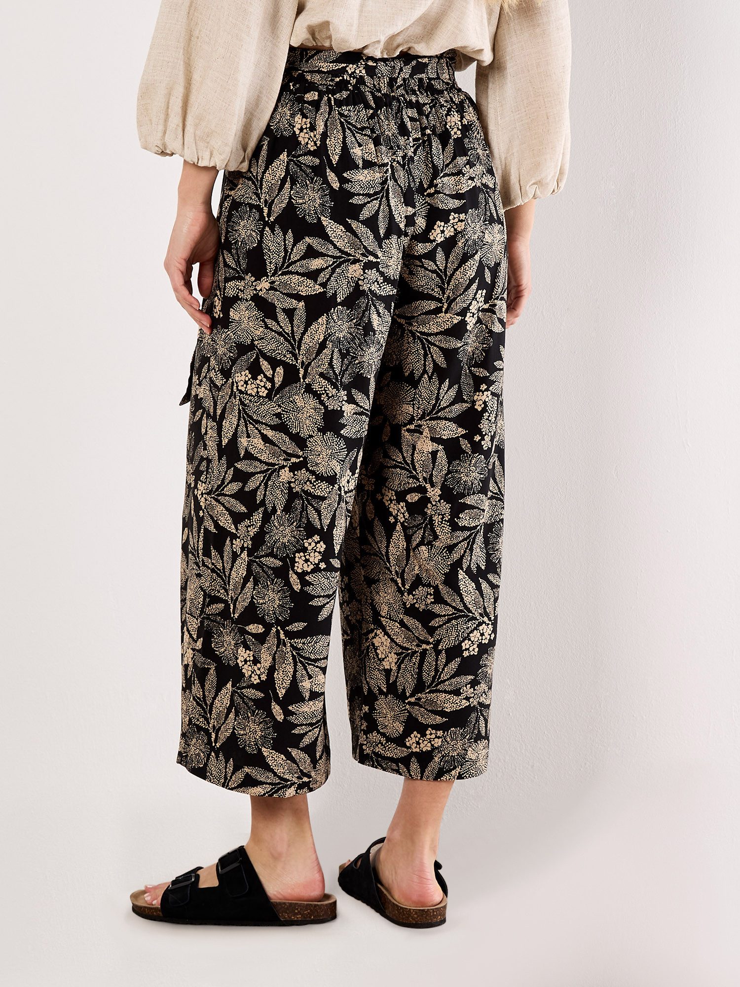 Apricot Culotte Batik Culotte mit Bindegürtel