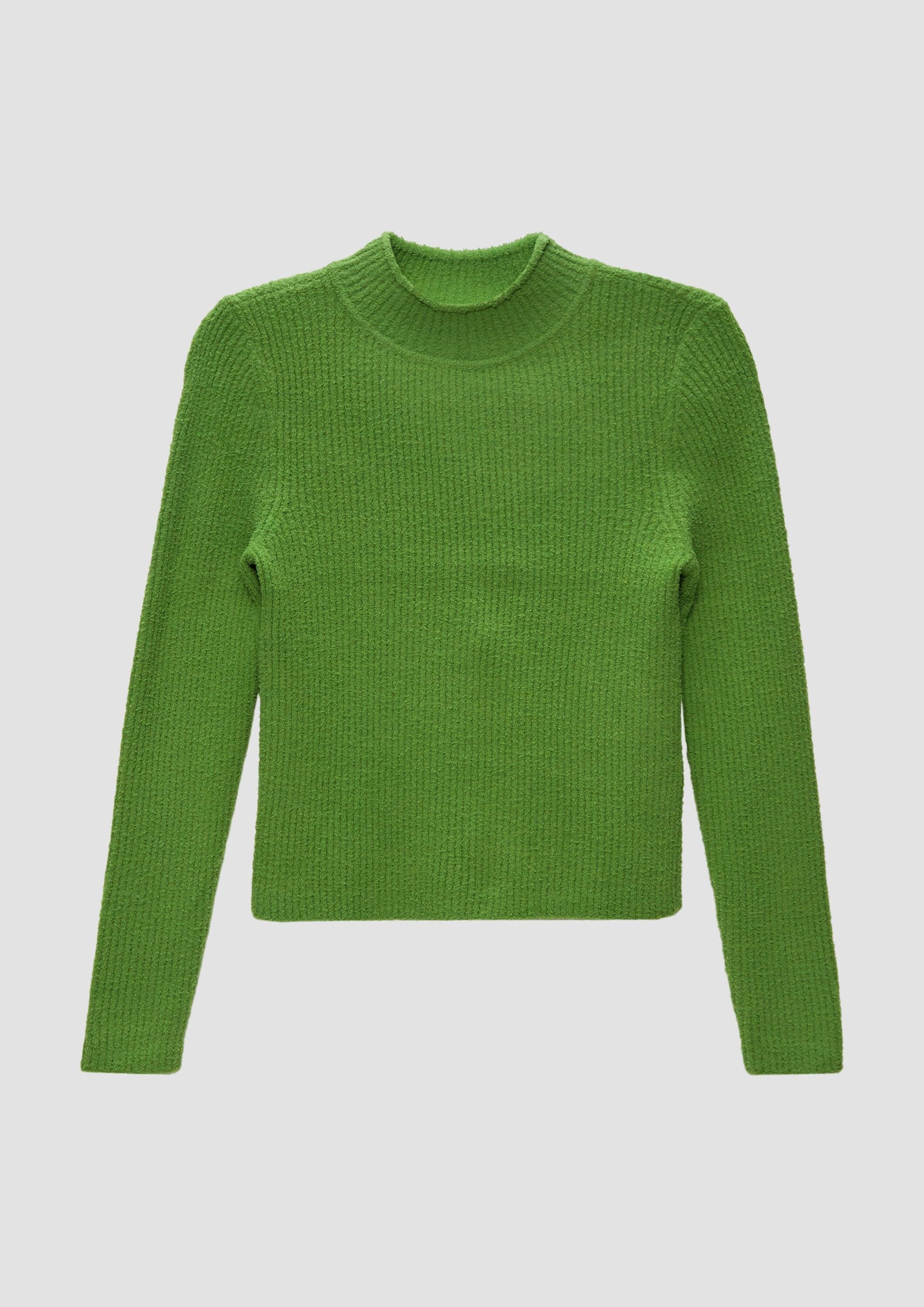 s.Oliver Longpullover Strickpullover Gerippter Strickpullover im Slim Fit