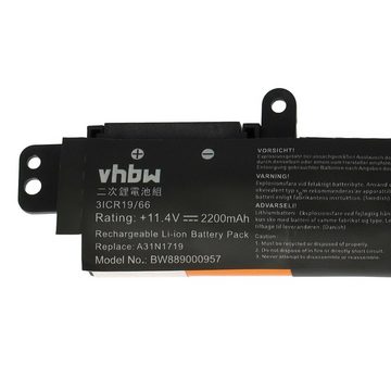 vhbw kompatibel mit Asus X407UB-BV343T, X407UB-EB057T, X407UB-EB092, Laptop-Akku Li-Ion 2200 mAh (11,4 V)