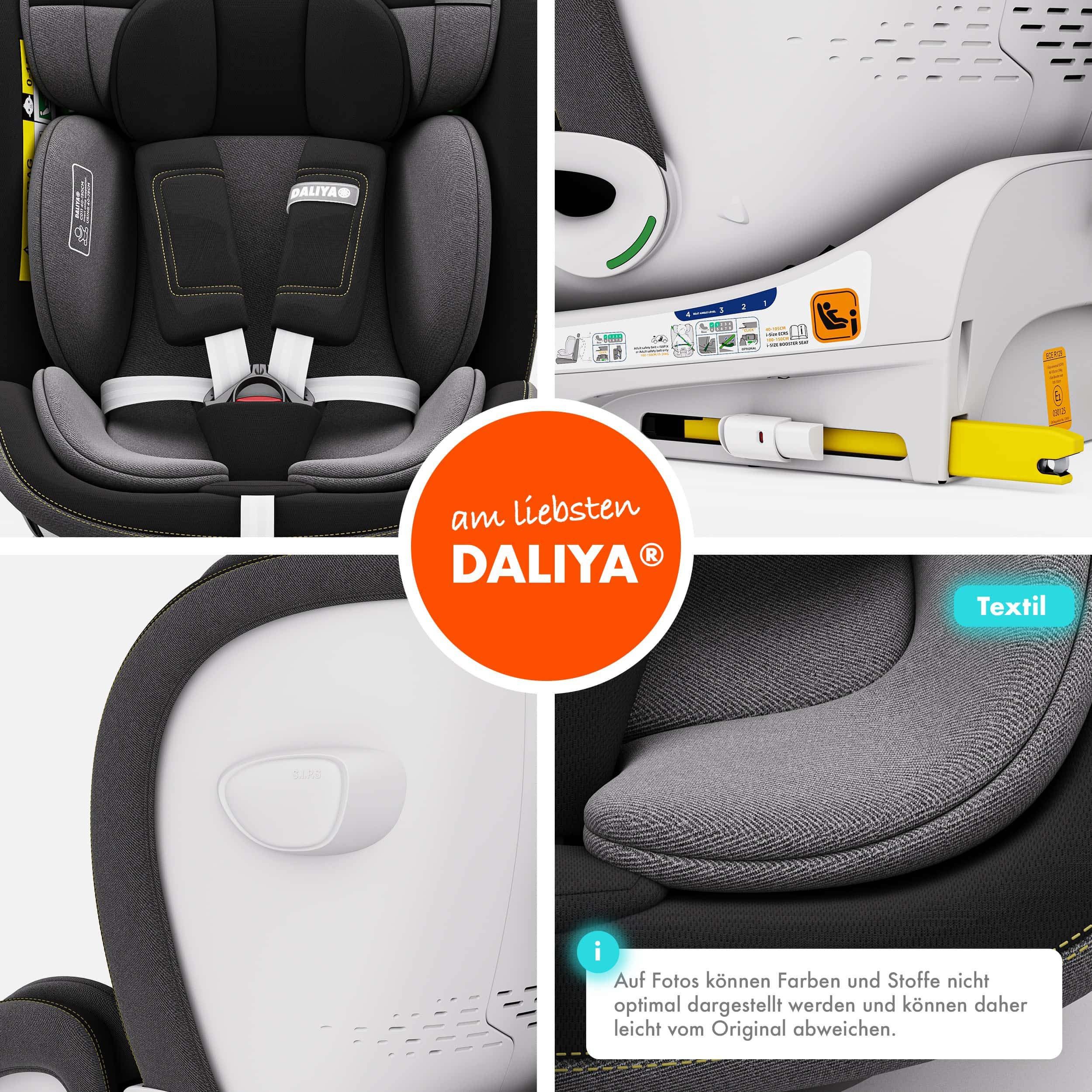 Daliya® Autokindersitz ROTAZIONE Kindersitz, Autositz, Kinderautositz, Babyschale, ab: ab Geburt, bis: bis 12 Jahre, ab: 40 cm, bis: 150 cm, 8-stufige Sitzneigungsverstellung, höhenverstellbare Kopfstütze