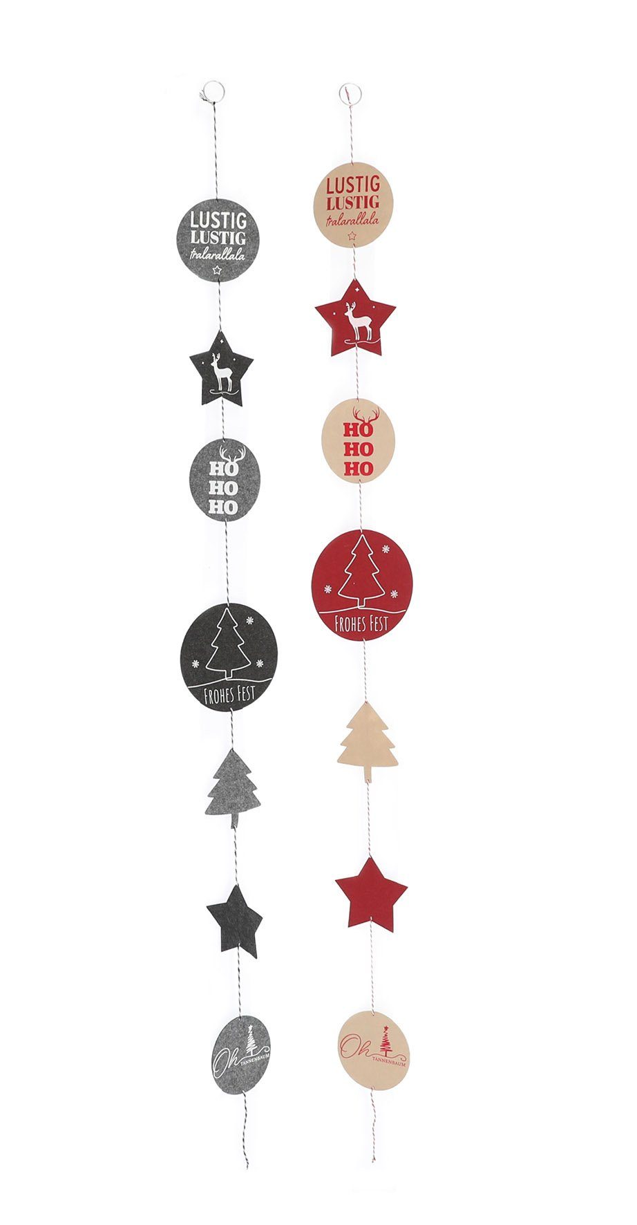 Spetebo Hängedekoration Weihnachts Filzgirlande im 2er Set - 145 cm (2er Set)