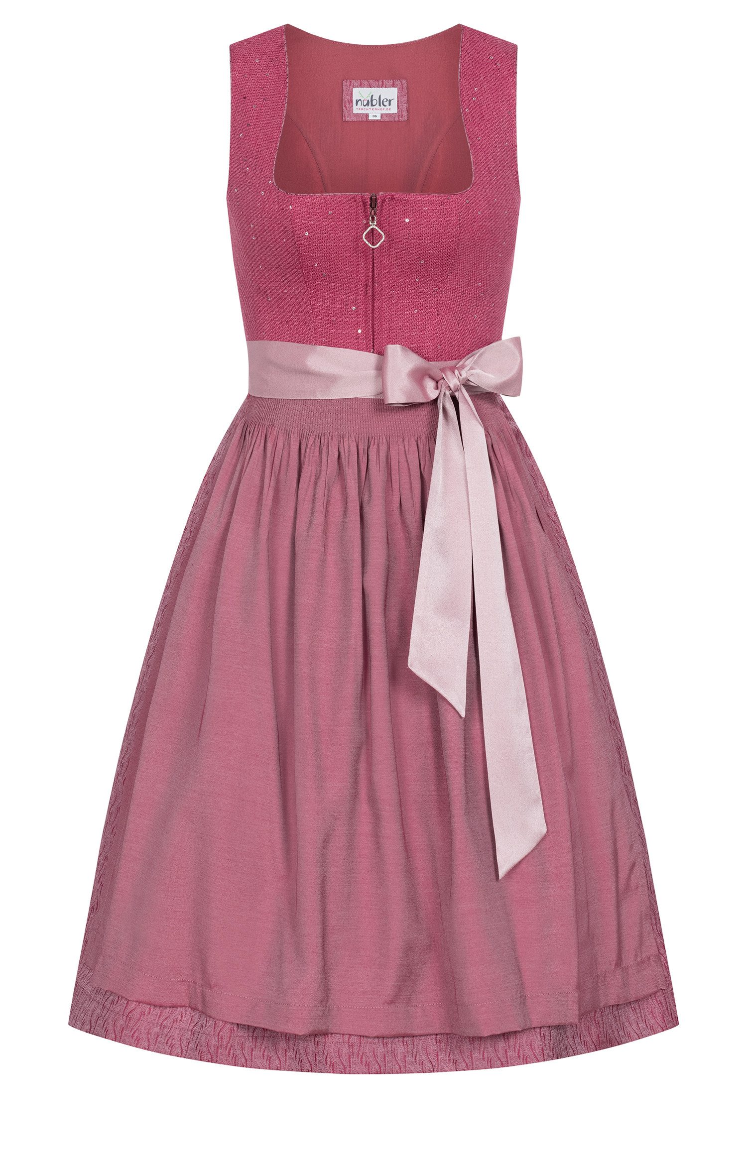 Nübler Trachtenkleid Midi Dirndl Kathe in Waldbeere von Nübler - Rocklänge 60 cm
