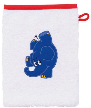 Smithy Handtuch Set Set 2-tlg. Waschhandschuh mit dem original blauen Elefanten, Frottee, (Spar-Set, 2-tlg), Set aus zwei Waschhandschuhen