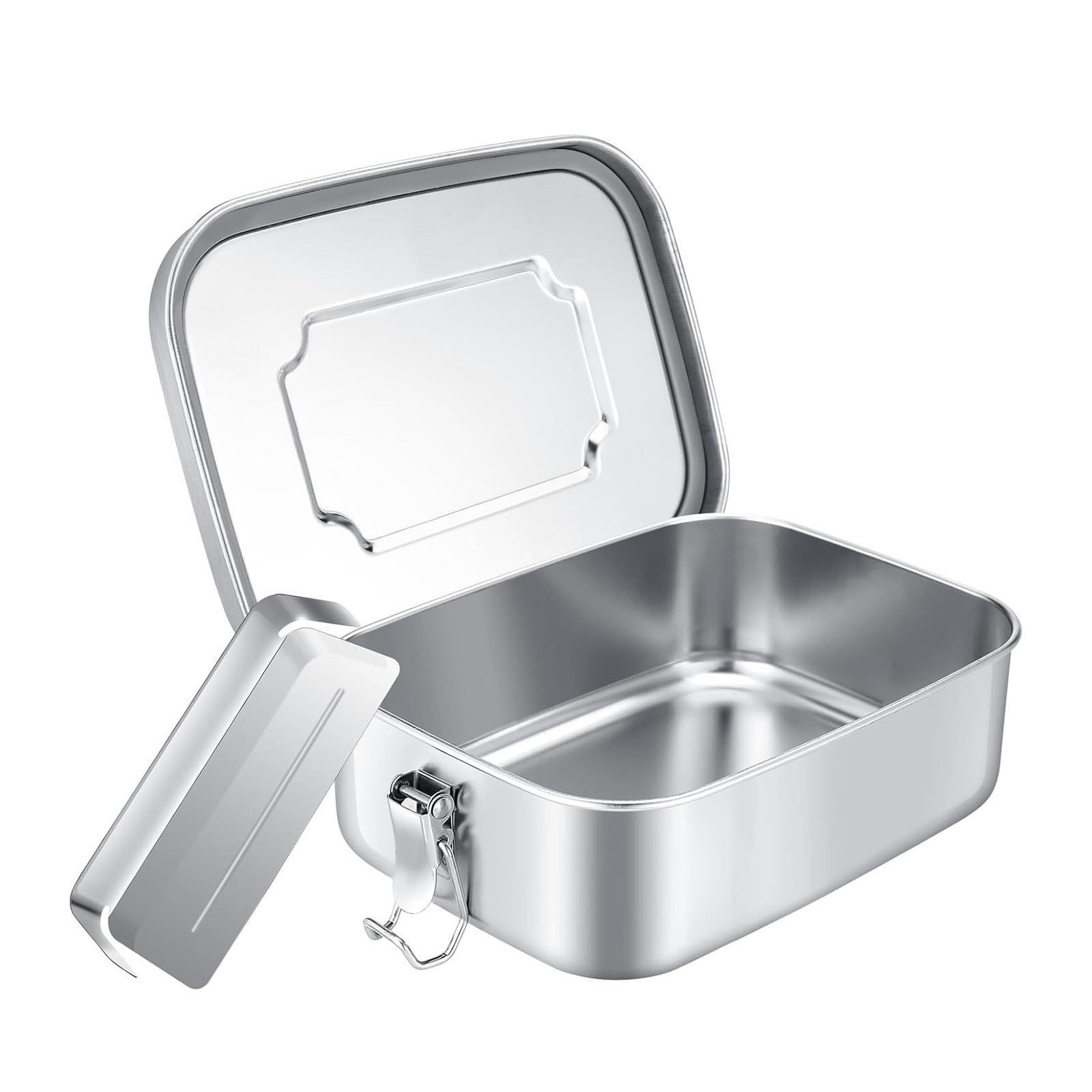 BlingBin Lunchbox 1400 ml Edelstahl-Lunchbox für Erwachsene und Kinder, Edelstahl 304, (1 Stück, 1-tlg., 1er Set), wasserdicht, auslaufsicher mit Verschiebbaren Trennwänden