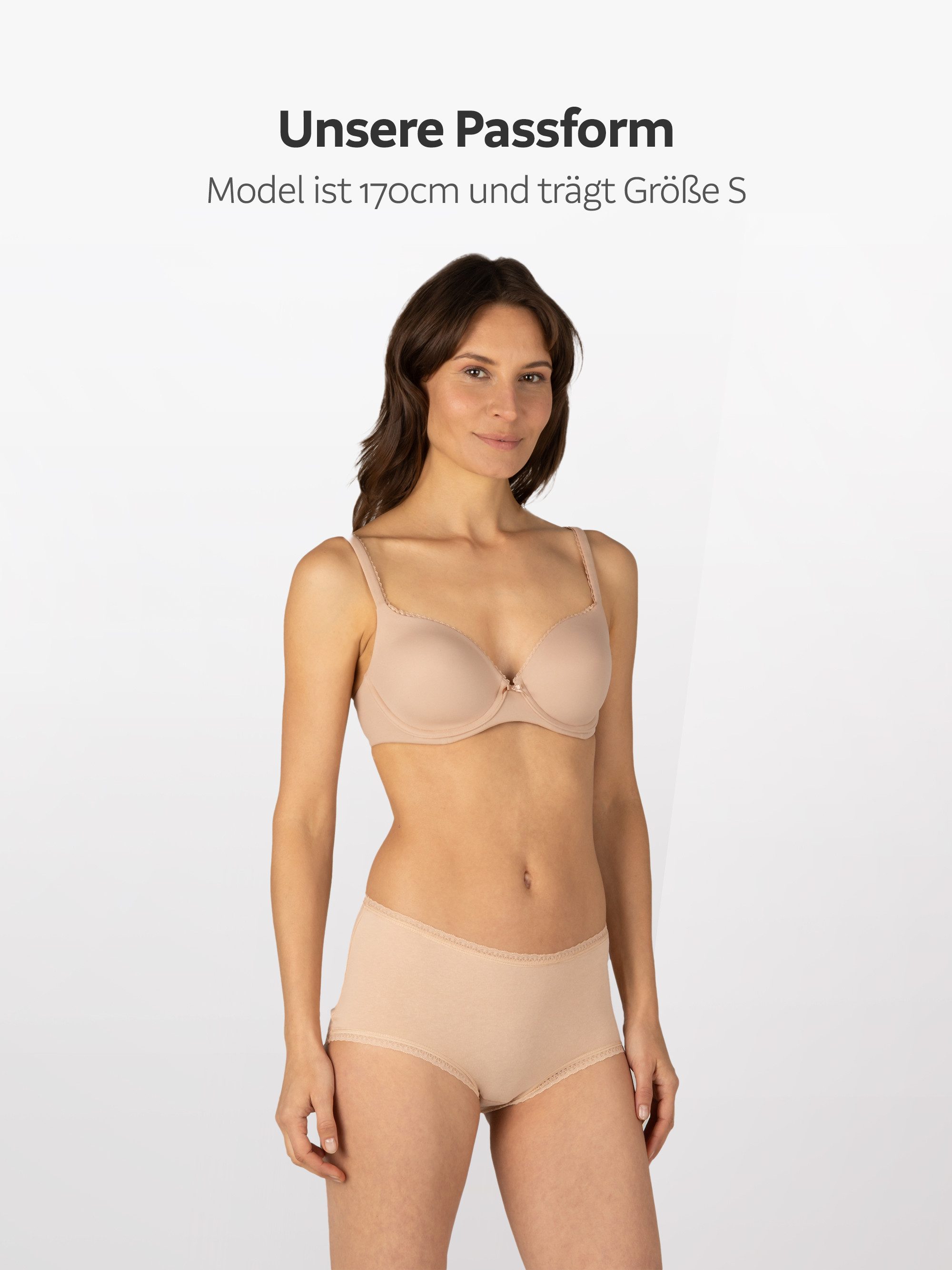 Elsie Taillenslip mit Spitze Unterhosen Damen Hüftslip aus Baumwolle mit Stretch (Packung, 5-St., 5er-Pack) unsichtbar unter deiner Kleidung - Hohe Taille Slip Damen