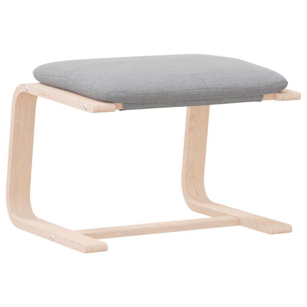 Polsterhocker Fußhocker Hellgrau 51x41x40 cm Stoff