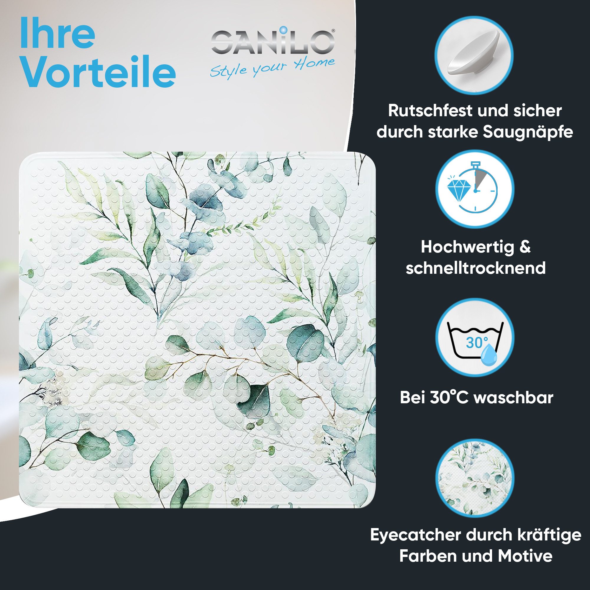 Sanilo Duschmatte Eukalyptus, rutschfest & sicher, günstig online kaufen