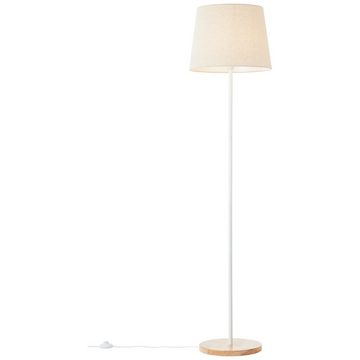 Brilliant Stehlampe Lunde, Lunde Standleuchte weiß/natur Metall/Bambus braun 1x A60, E27, 40 W