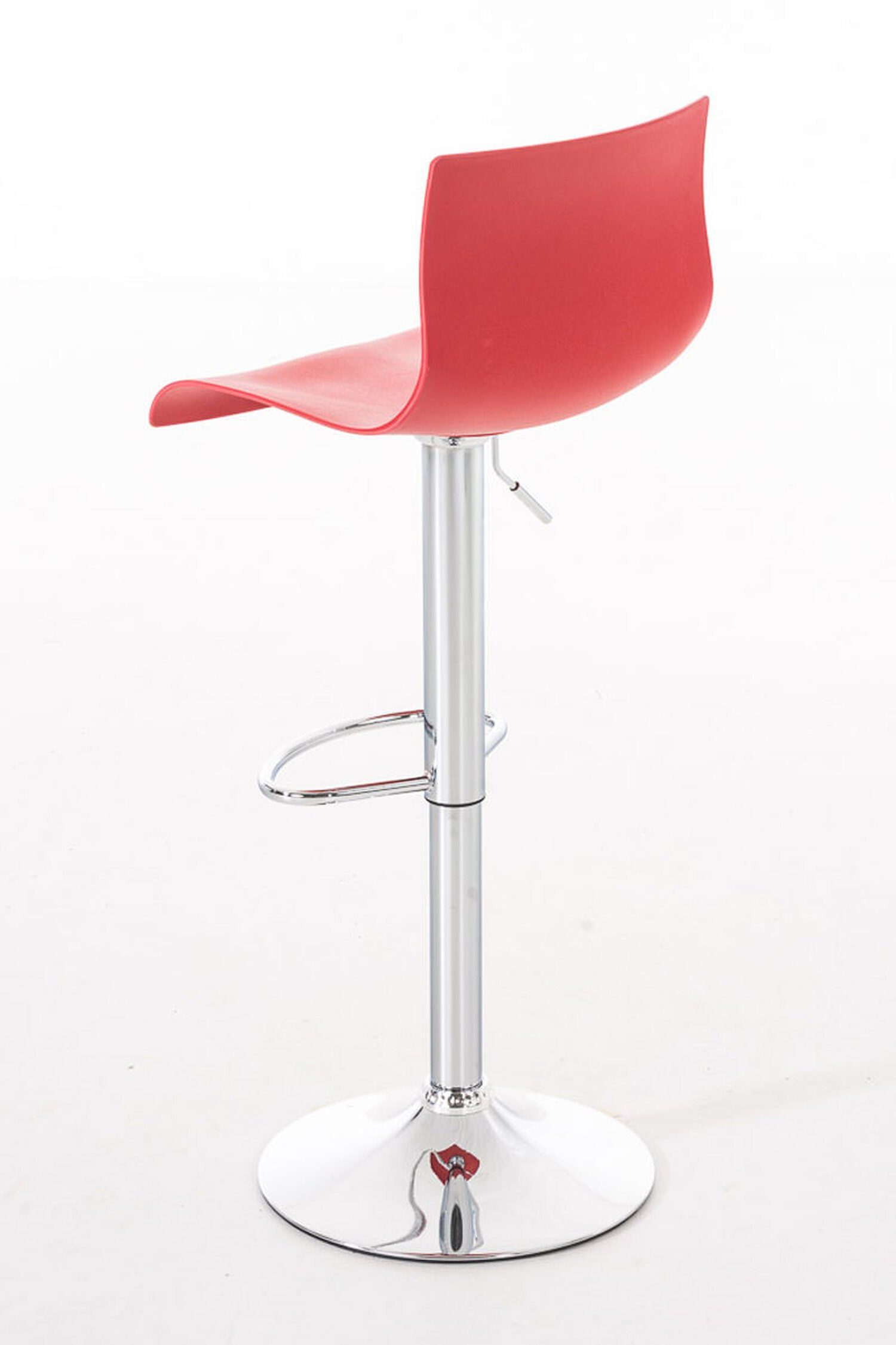Metall - für Tresenhocker), Sitzfläche: & St., Gestell Chrom Hoover Hocker Rot Küche Barhocker - (Set, mit TPFLiving Theke Kunststoff 2 - Fußstütze