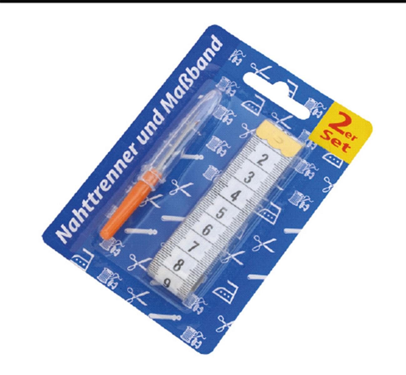 Nahttrenner Maßband Nähzubehör Set weiß 1 St Nähgarn, (Nähset, 2-St., Nahttrenner, Maßband), Nahttrenner Maßband Nahttrenner kaufen Maßband kaufen Nahttrenner