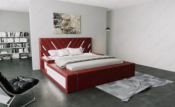 Sofa Dreams Boxspringbett Contrada Bett Kunstleder Premium Komplettbett mit LED Beleuchtung, mit Topper, mit LED Beleuchtung