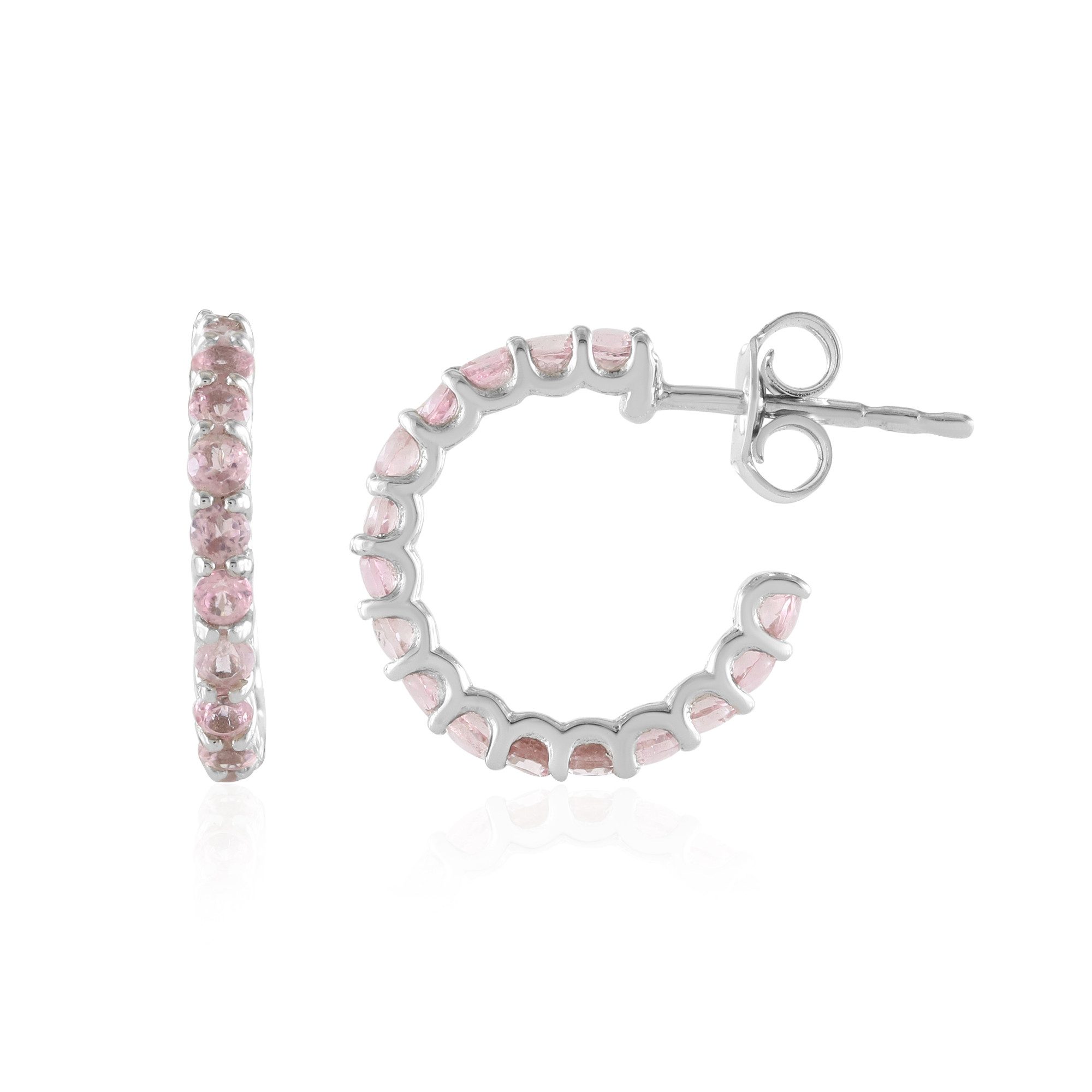 Cavill Ohrring-Set Cavill Pinkfarbene Turmalin Серьги-кольца 1,12 ct Silber 16 mm Damen (2-tlg)