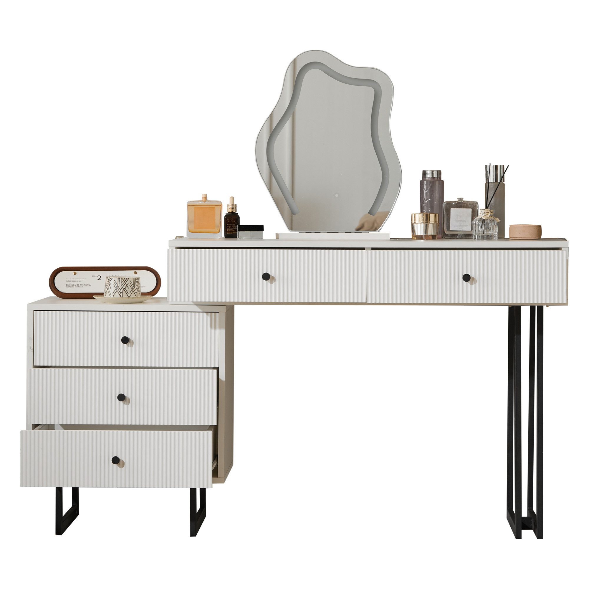 BlingBin Schminktisch Frisiertisch Kosmetiktisch (1-St., mit Spiegel und3-f günstig online kaufen