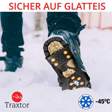 Traxtor Spikes Schuhspikes Anti-Rutsch - Schuhkrallen für Eis und Schnee (Schuhspikes), Steigeisen für Gleitschutz bei Glatteis inkl. 15 Spikes