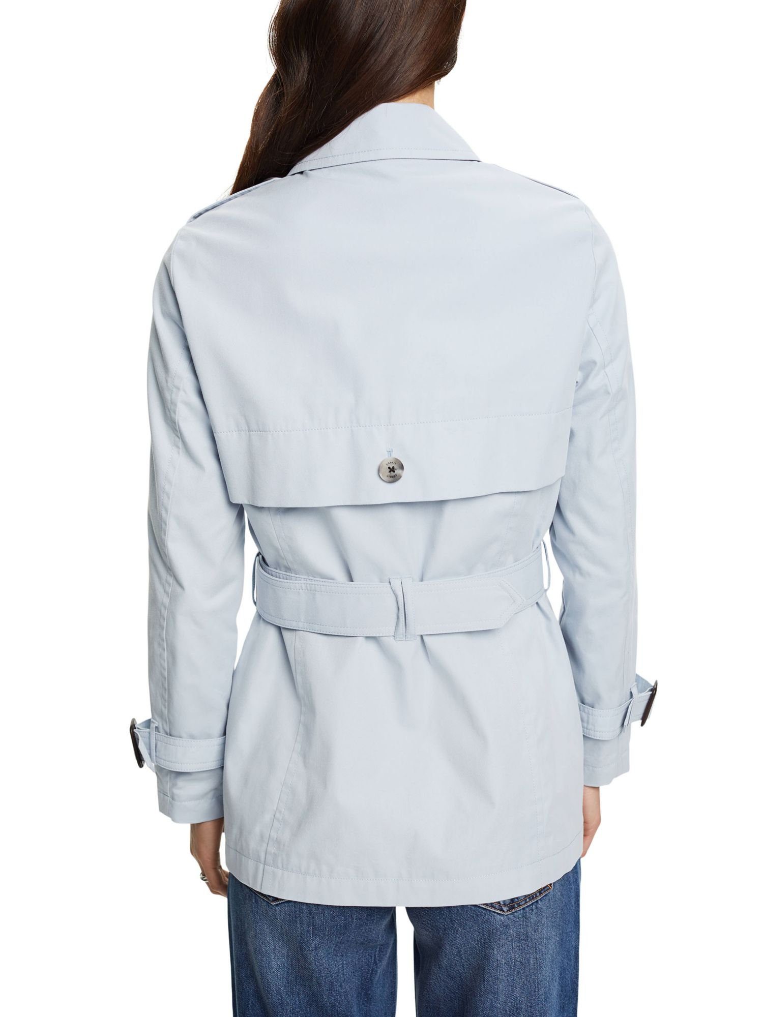 BLUE Esprit Trenchcoat PASTEL mit Gürtel Kurzer Outdoorjacke