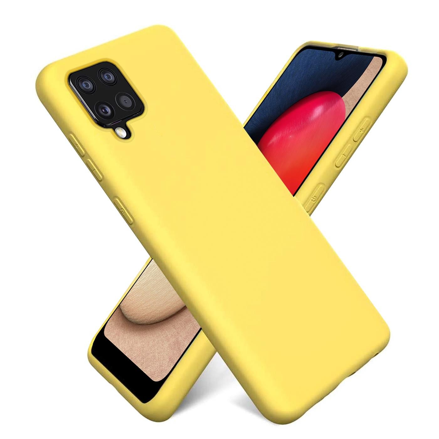 CoolGadget Handyhülle Silikon Case für das Samsung Galaxy A22 4G / M32 / M22 Slim TPU Cover 6,4 Zoll, Weiche Schutz Hülle mit Innen Fleece aus Stoff Handy Tasche