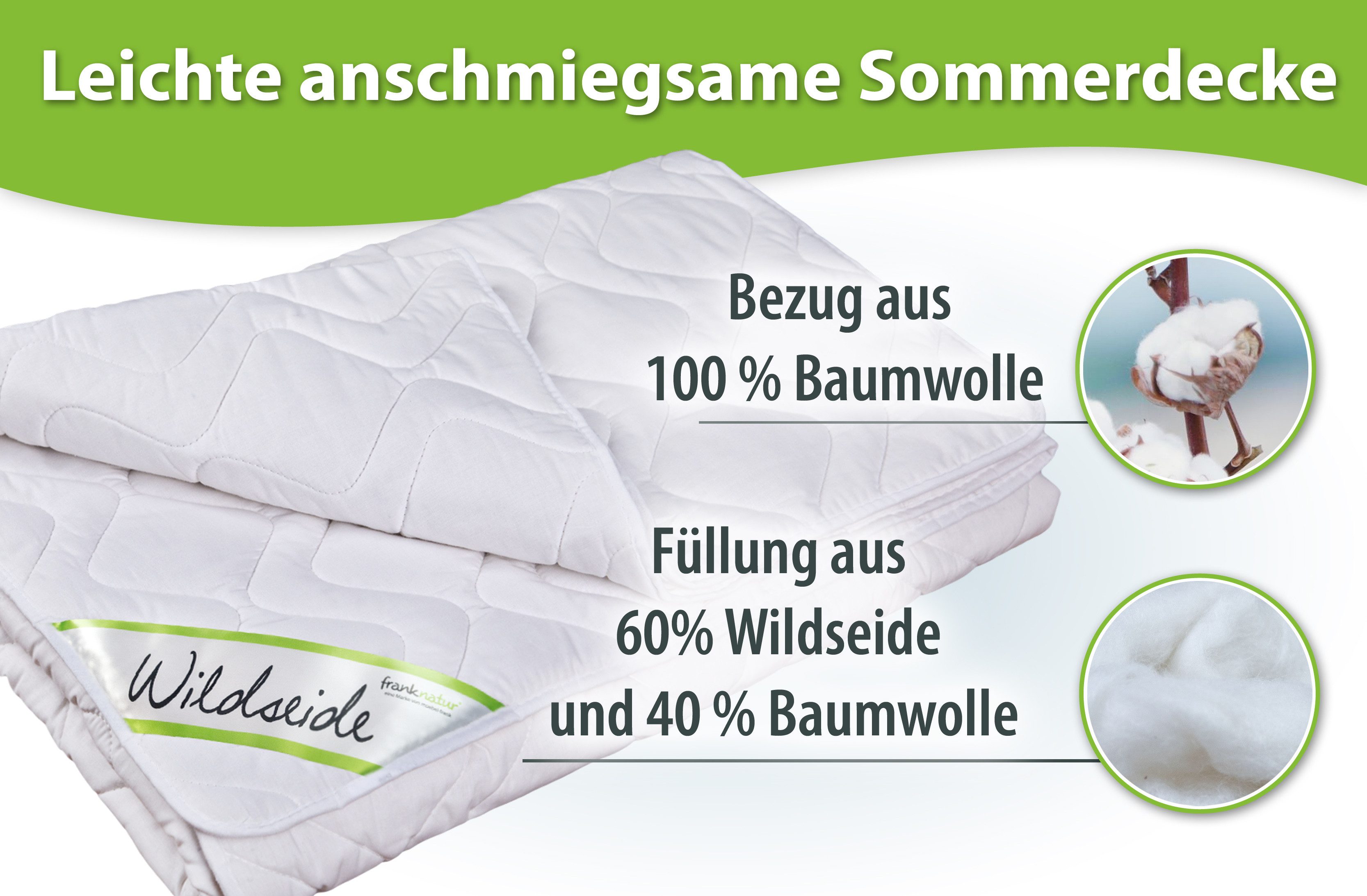 franknatur Kinderbettdecke Gabrina, Füllung: 60% Wildseide, 40% Baumwolle, günstig online kaufen
