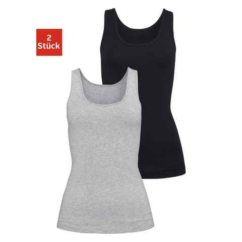 H.I.S Unterhemd (2er-Pack) aus elastischer Baumwoll-Qualität, Tanktop, Unterziehshirt