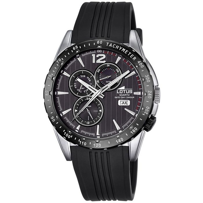 Lotus Quarzuhr Lotus Herren Uhr Sport L18310/4 PUR (Armbanduhr) Herren Armbanduhr rund groß (ca. 42mm) PURarmband schwarz