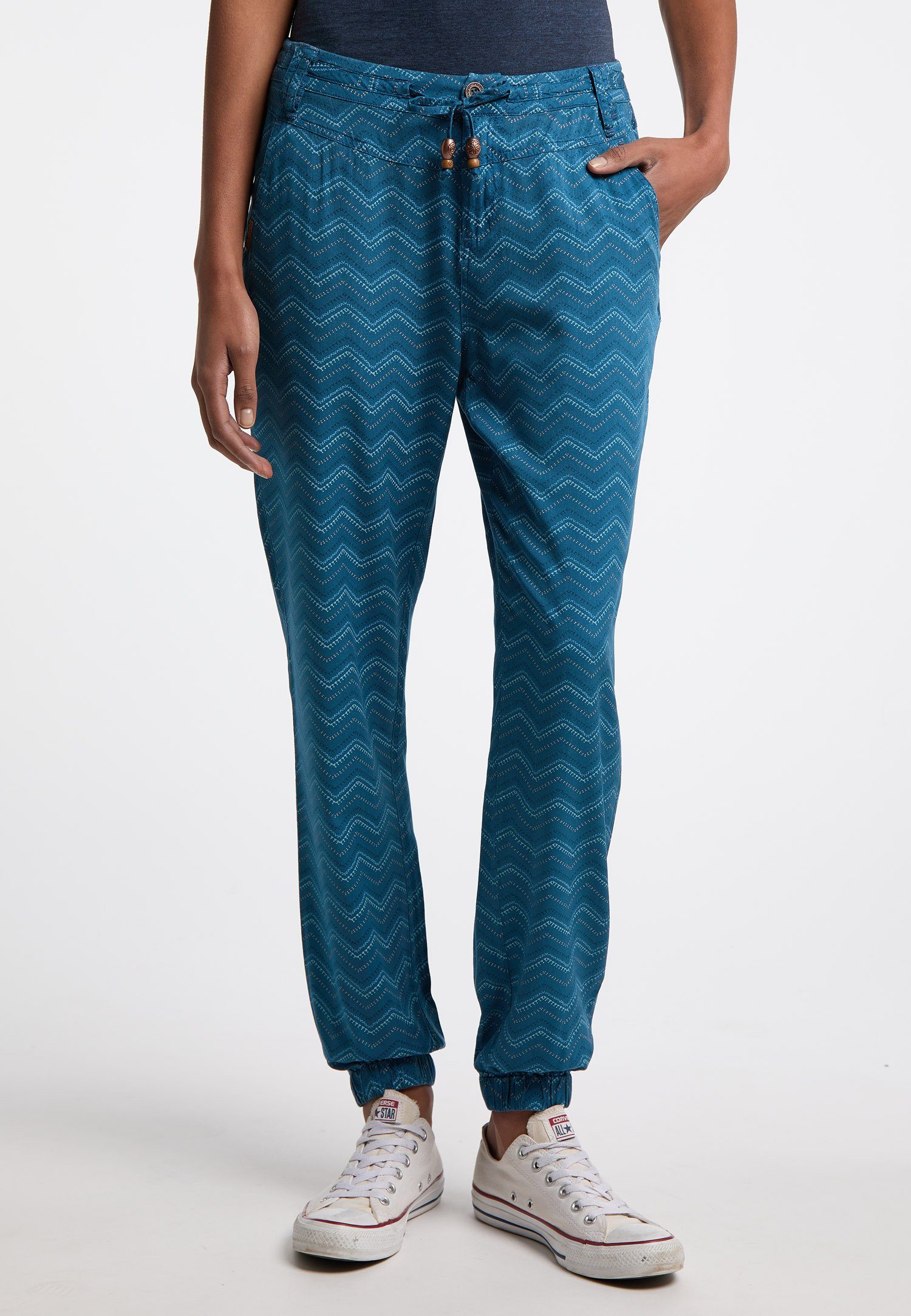 Ragwear Stoffhose Nachhaltige INDIGO TALIN CHEVRON BLUE Mode & Vegane