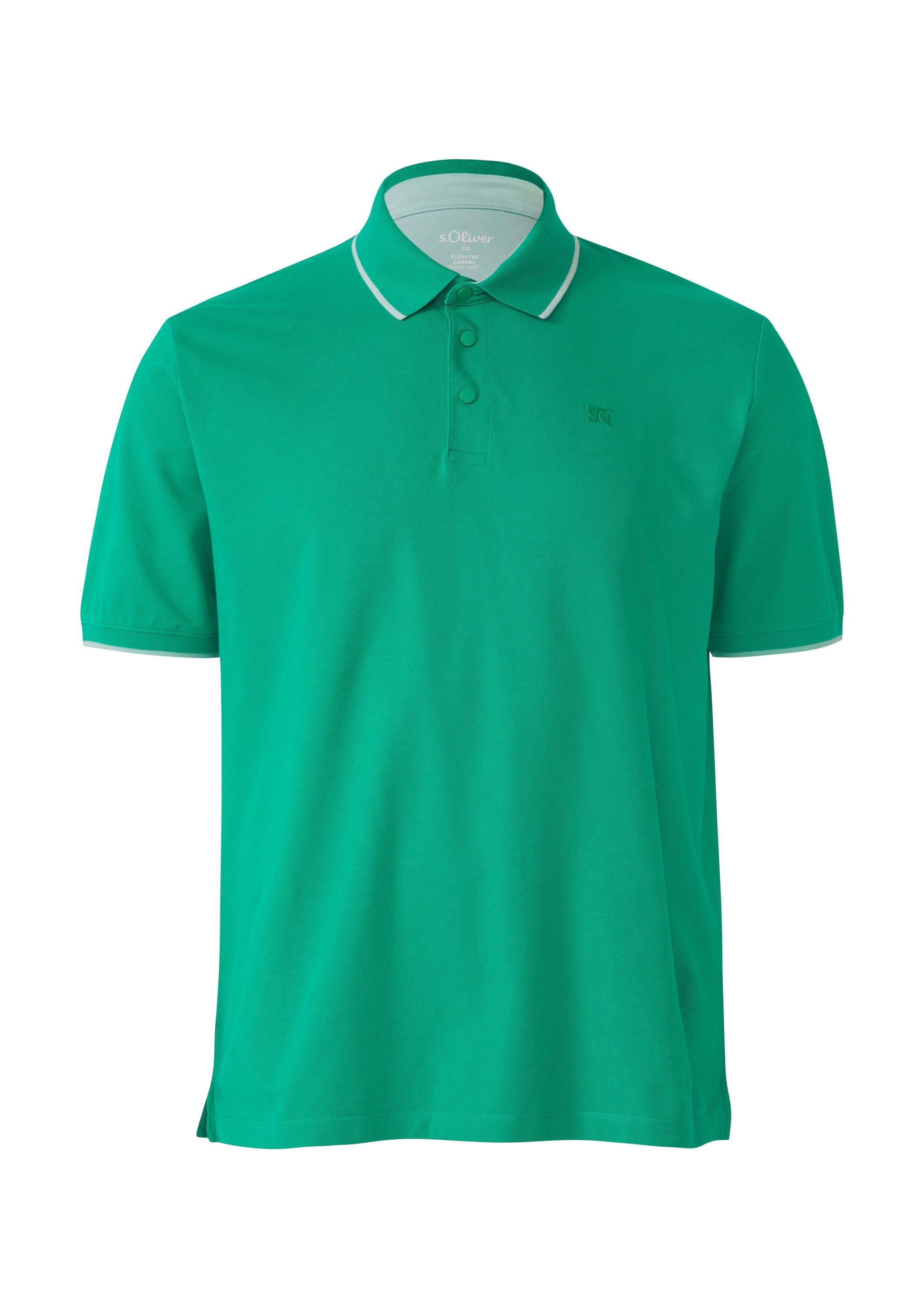 s.Oliver Kurzarmshirt Polo-Shirt Sportives Piqué-Poloshirt mit Kontrast-Det günstig online kaufen